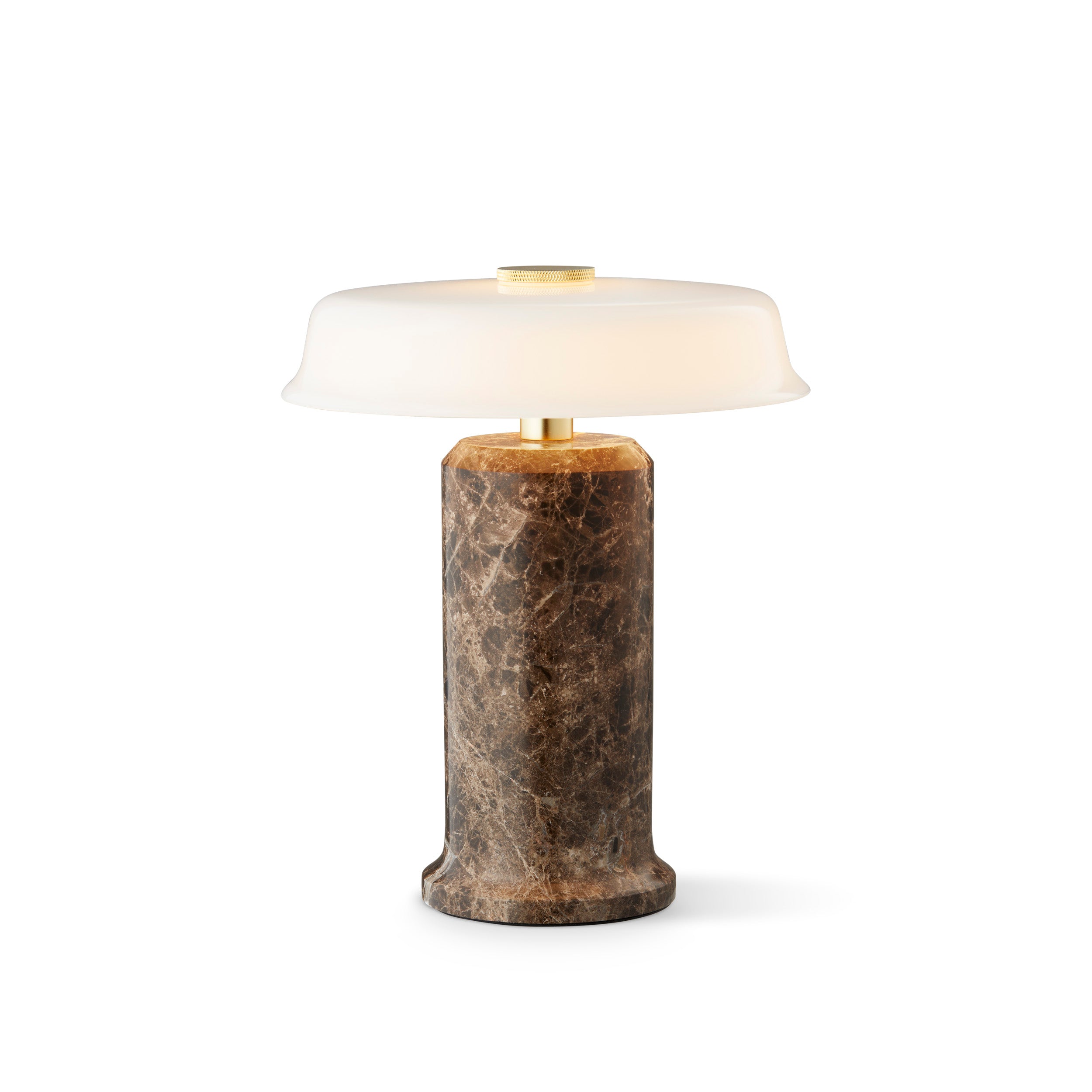 Portable lamp TRIP NO. 2 brown marble with milky white glass