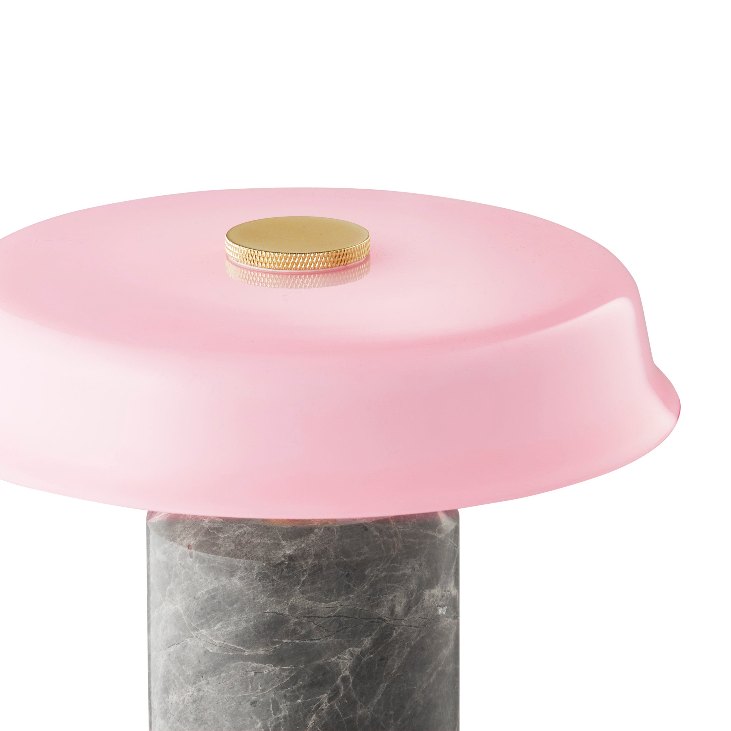 Portable lamp TRIP NO. 2 silver marble with pink glass