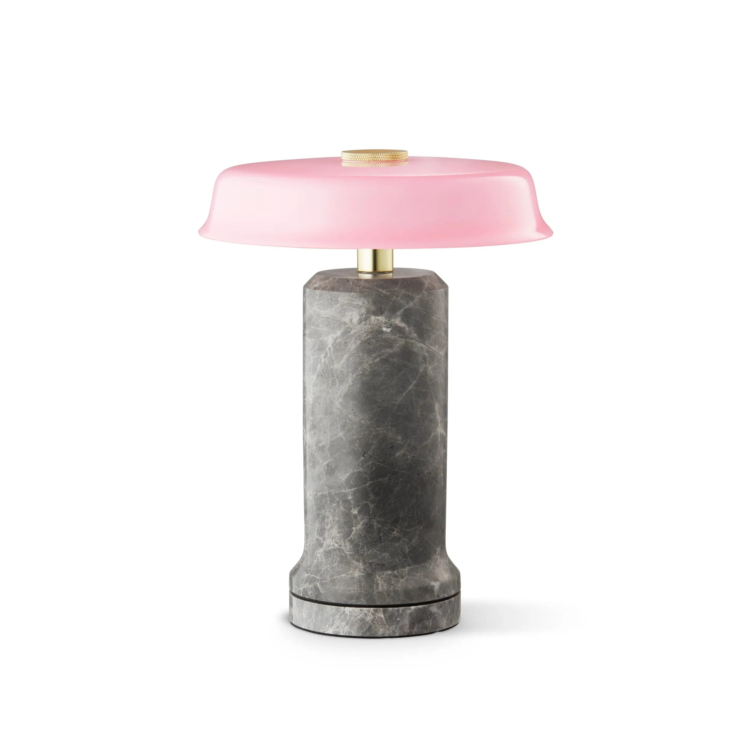 Lampa przenośna TRIP NO. 2 srebrny marmur z różowym szkłem – Design By Us