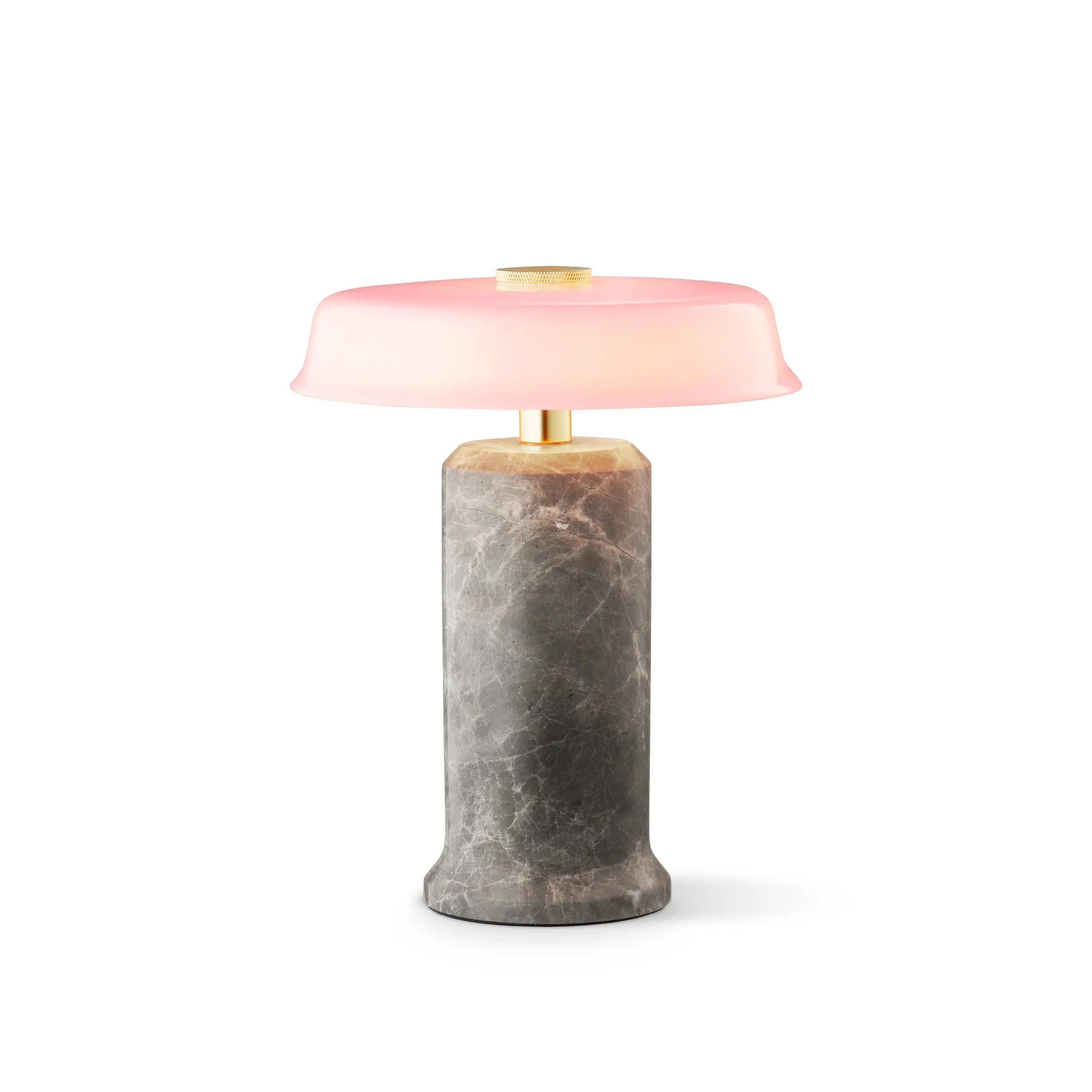 Lampa przenośna TRIP NO. 2 srebrny marmur z różowym szkłem – Design By Us