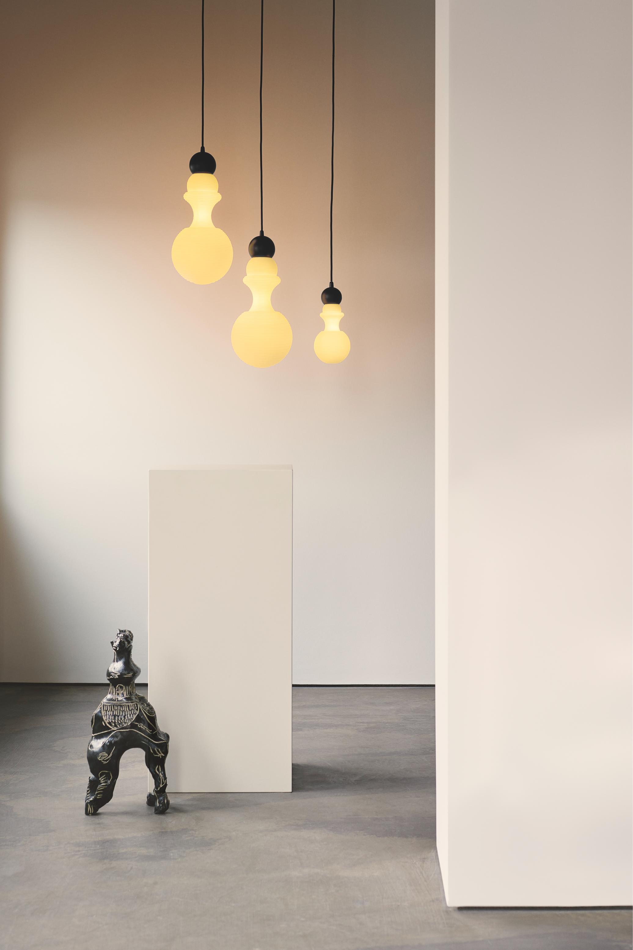 Pendant lamp PARIS 1920 white with black finish