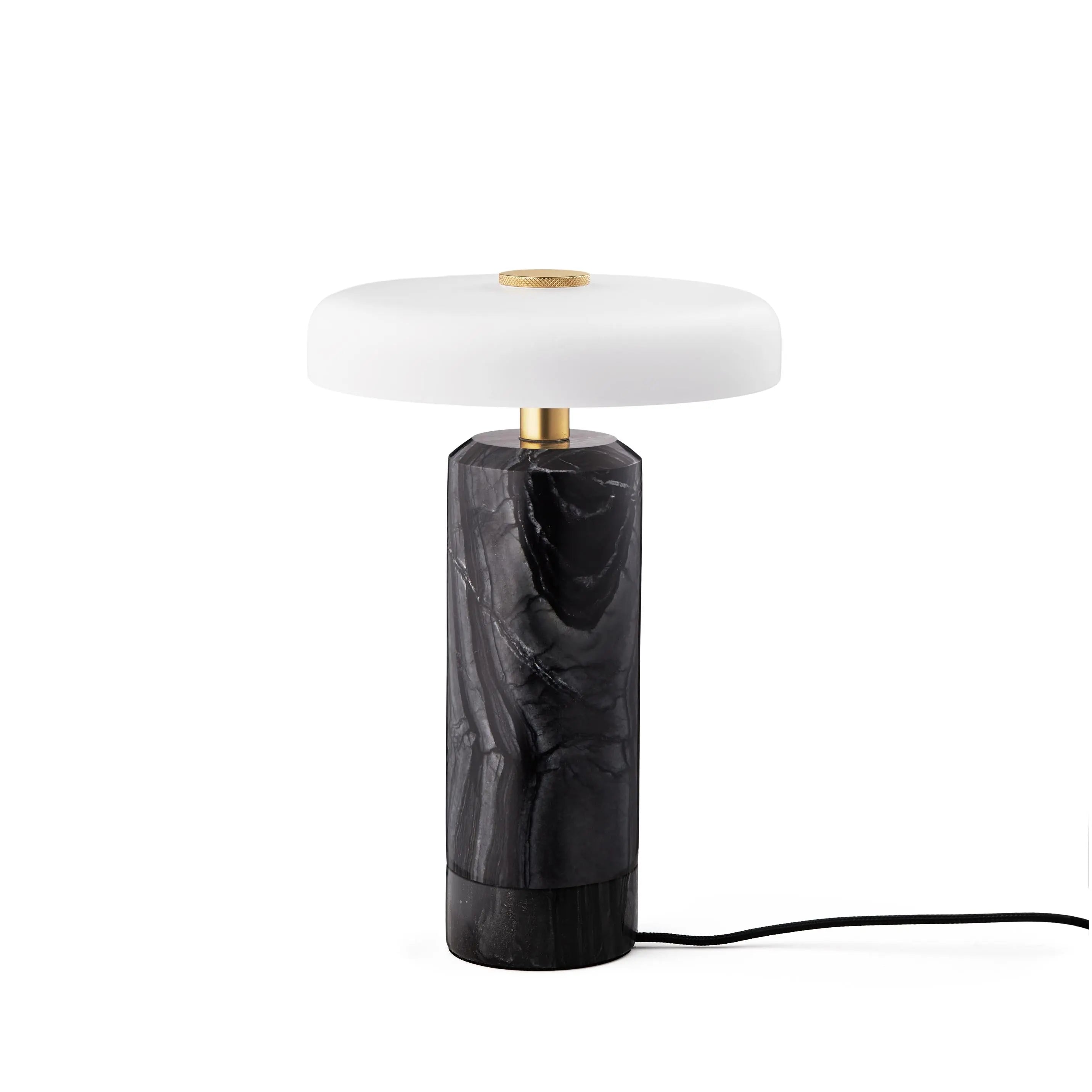 Lampa przenośna TRIP czarny marmur z mlecznobiałym szkłem – Design By Us