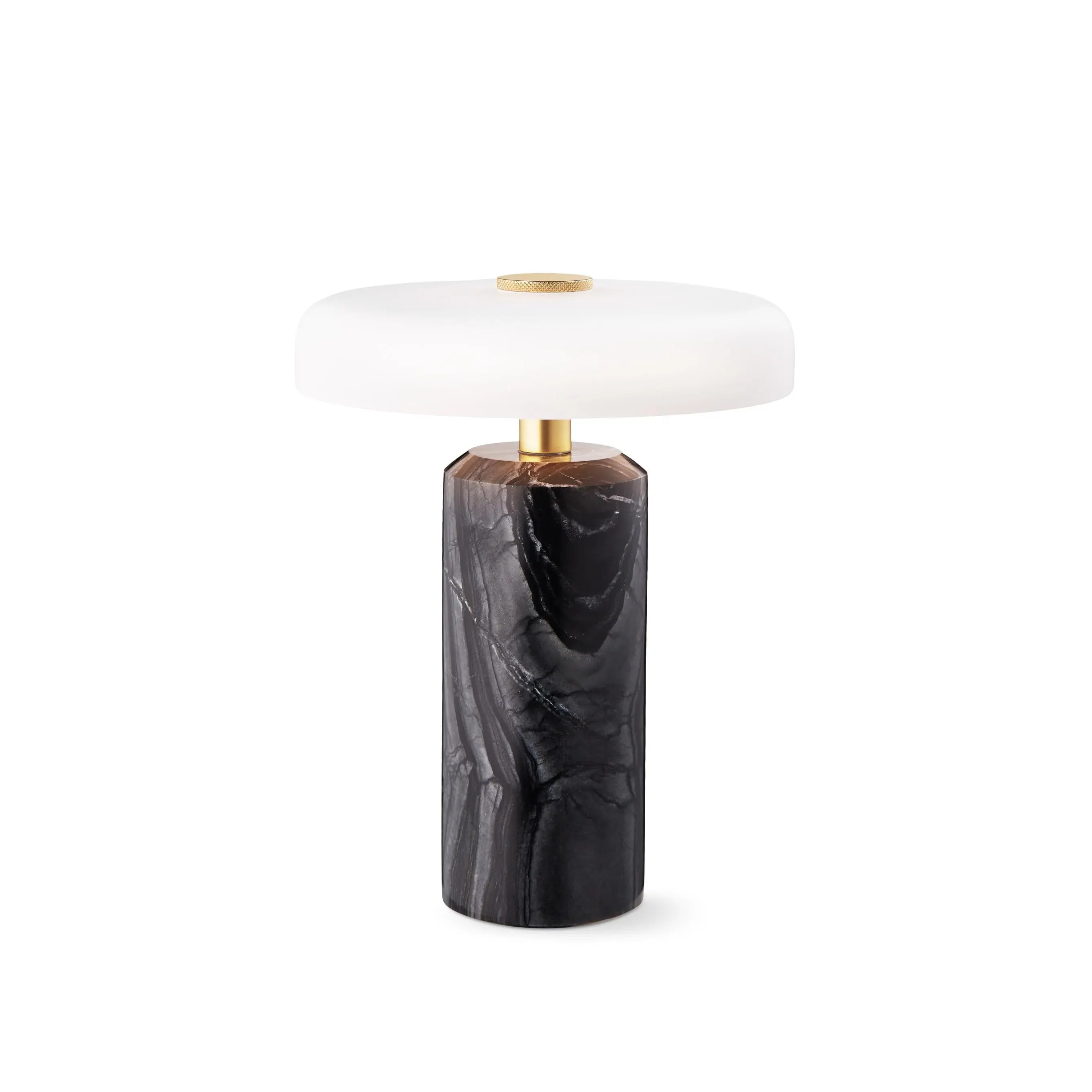 Lampa przenośna TRIP czarny marmur z mlecznobiałym szkłem – Design By Us