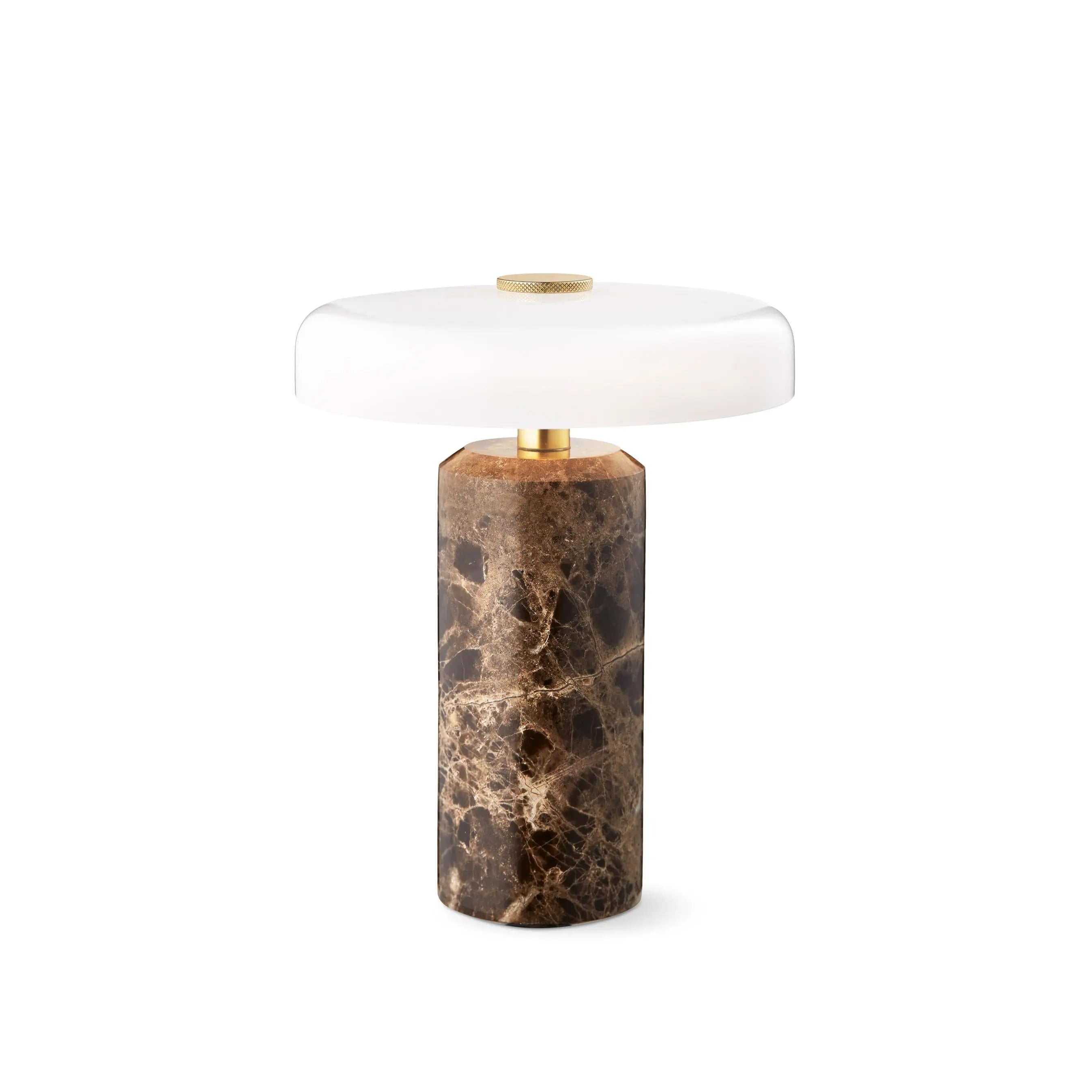 Lampa przenośna TRIP brązowy marmur z mlecznobiałym szkłem – Design By Us