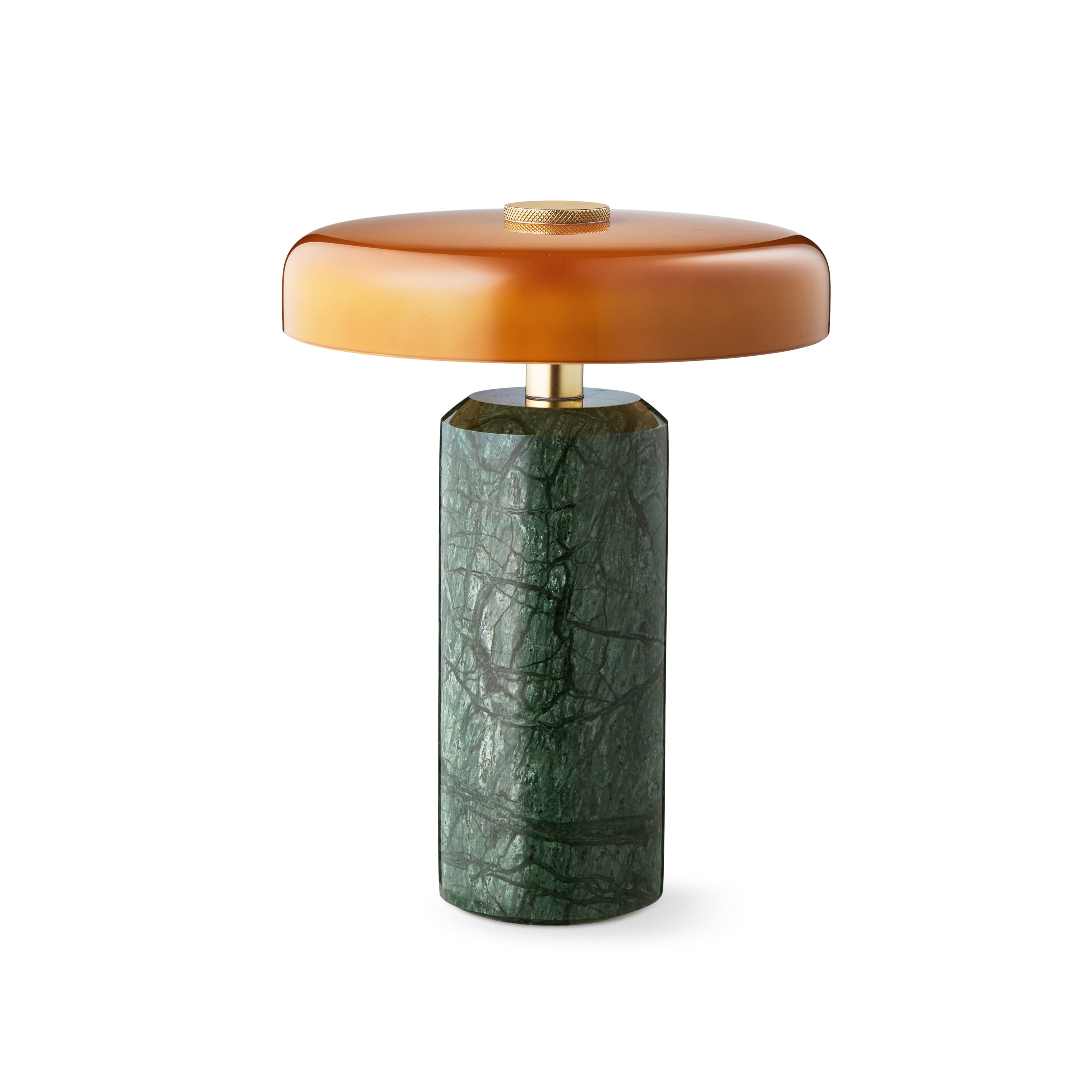 Prenosná lampa TRIP zelený mramor s jantárovým sklom