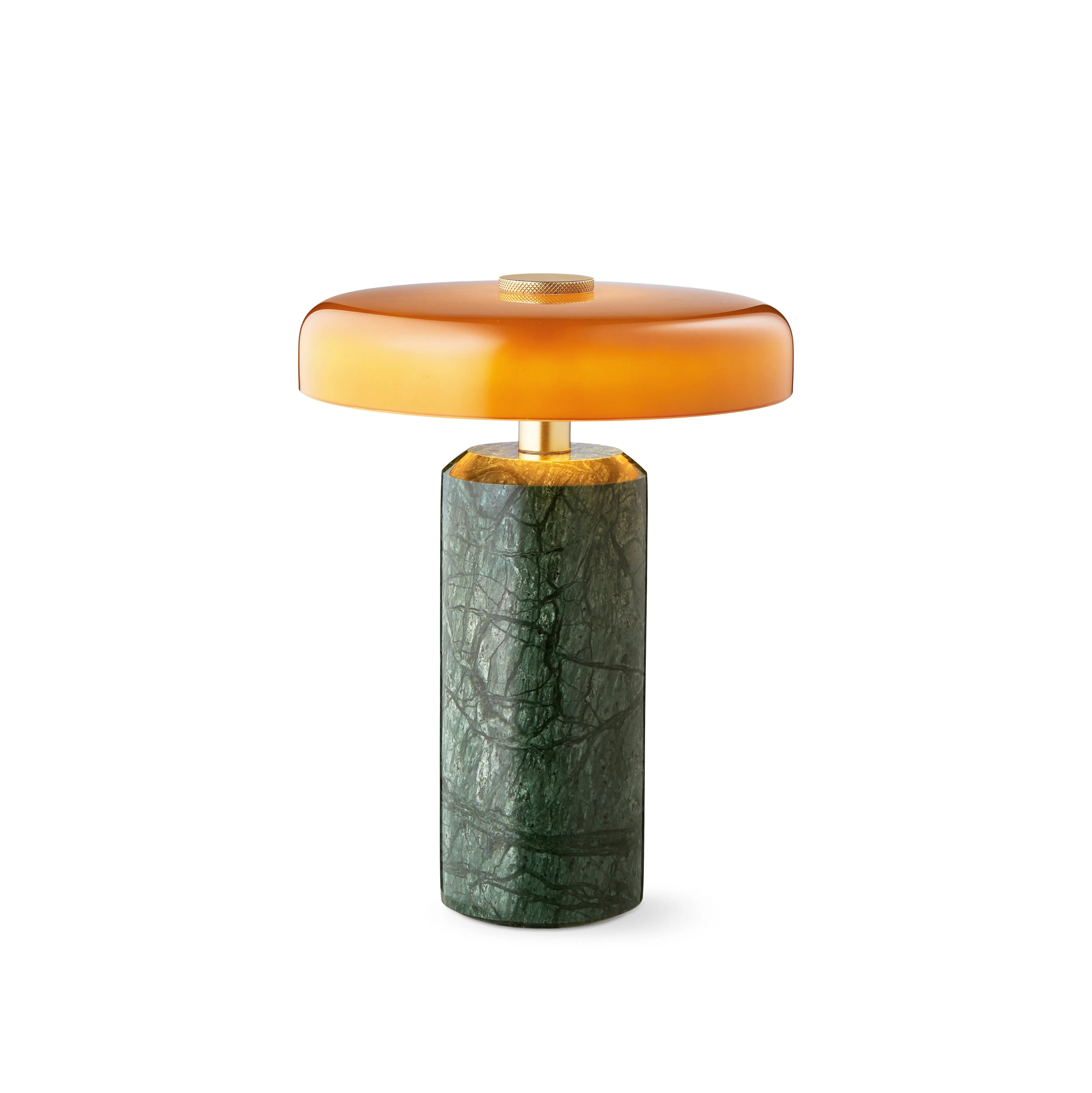 Lampa przenośna TRIP zielony marmur z bursztynowym szkłem – Design By Us