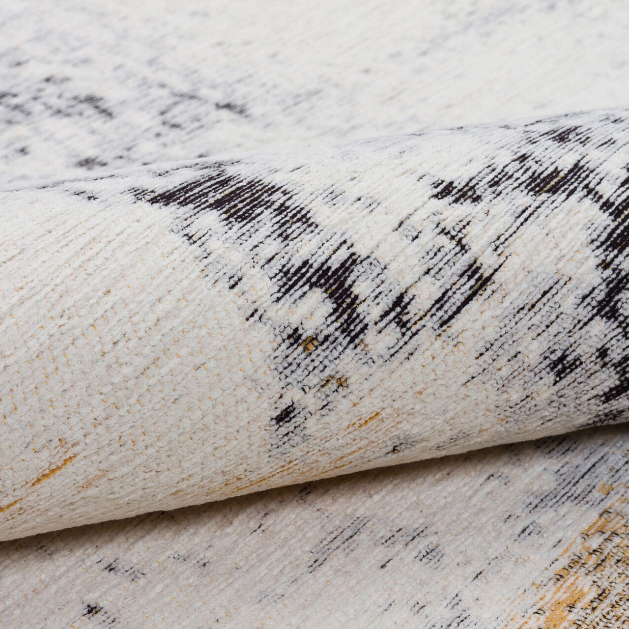 Koberec DECO RUGS béžový s horčicovou a čiernou