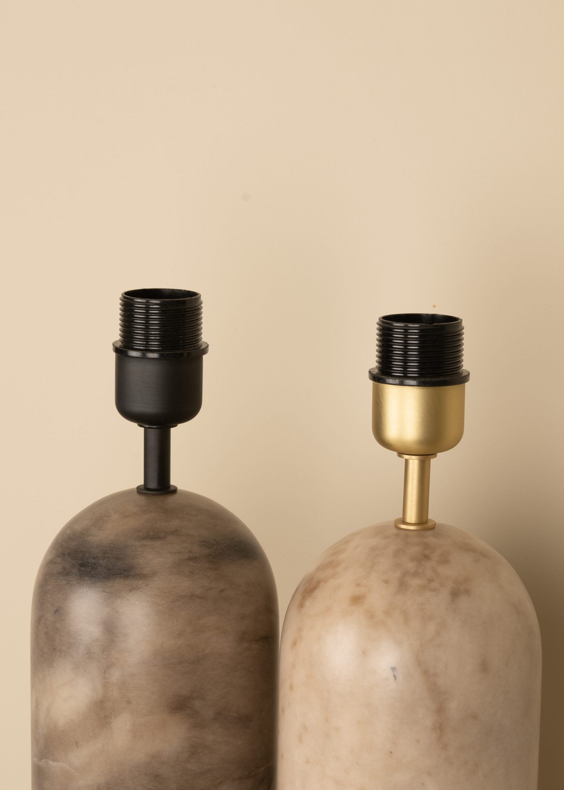 Stolná lampa PURA KELO DOUBLE tmavý béžový alabaster