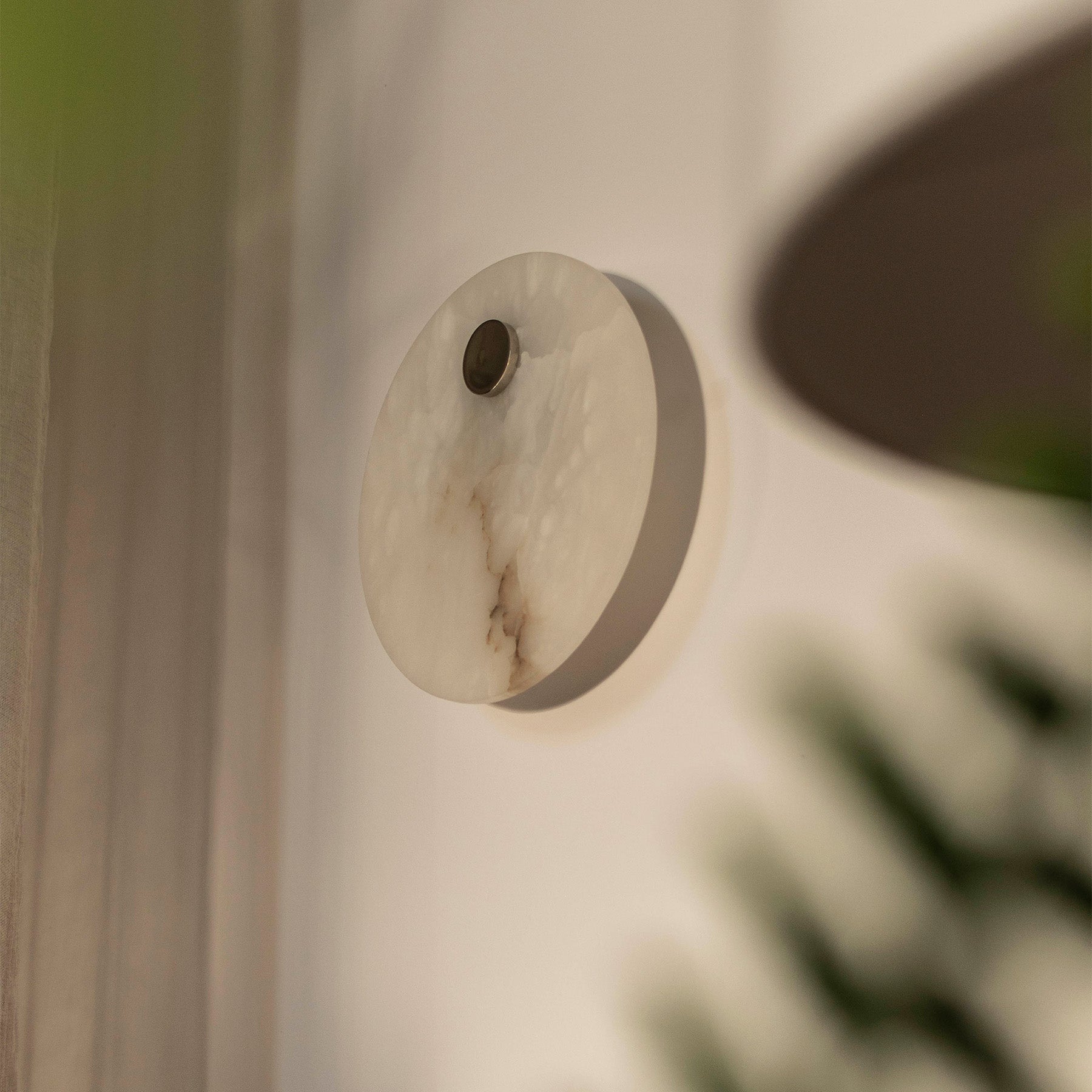 Alabaster Wall Lamp EOS Nickel