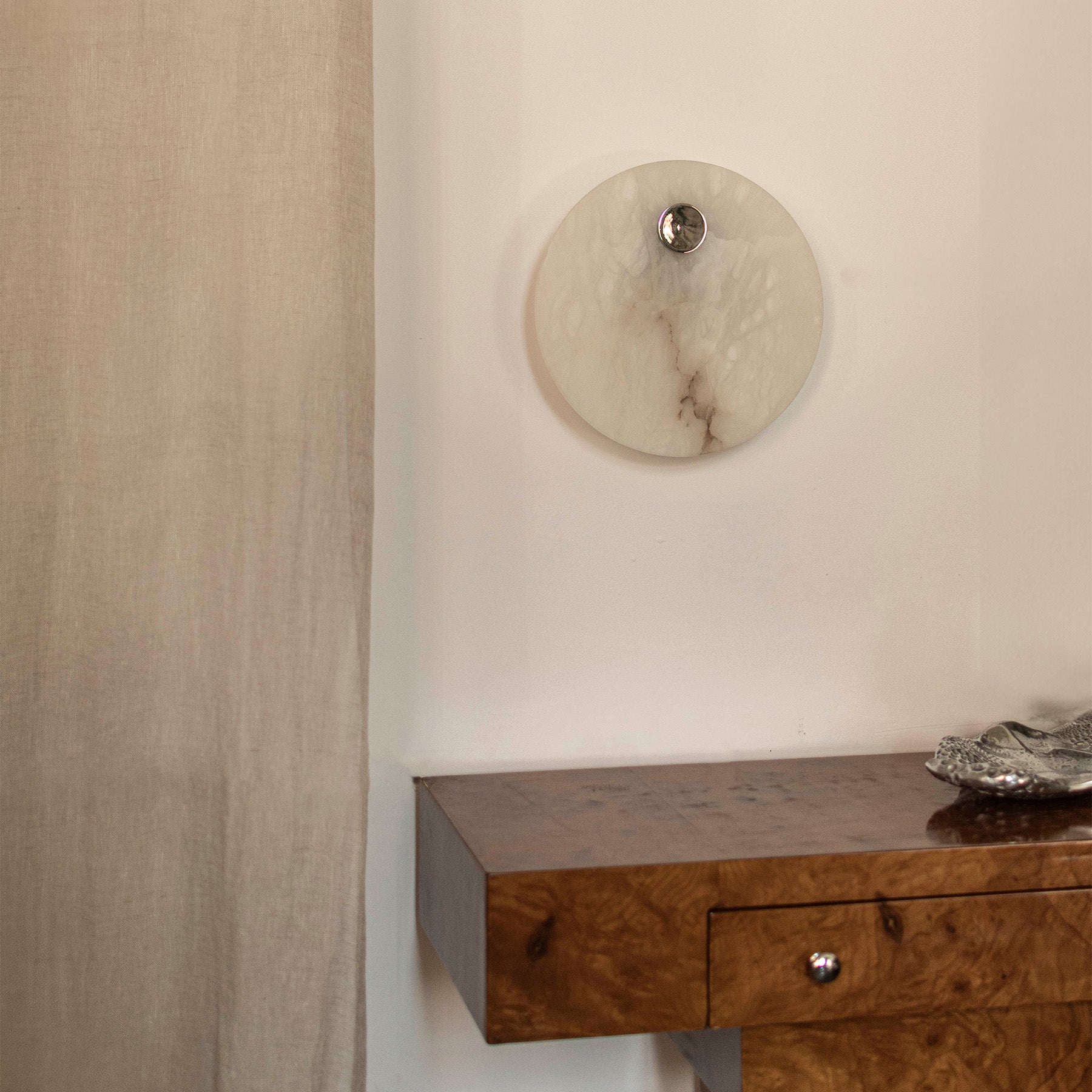 Alabaster Wall Lamp EOS Nickel
