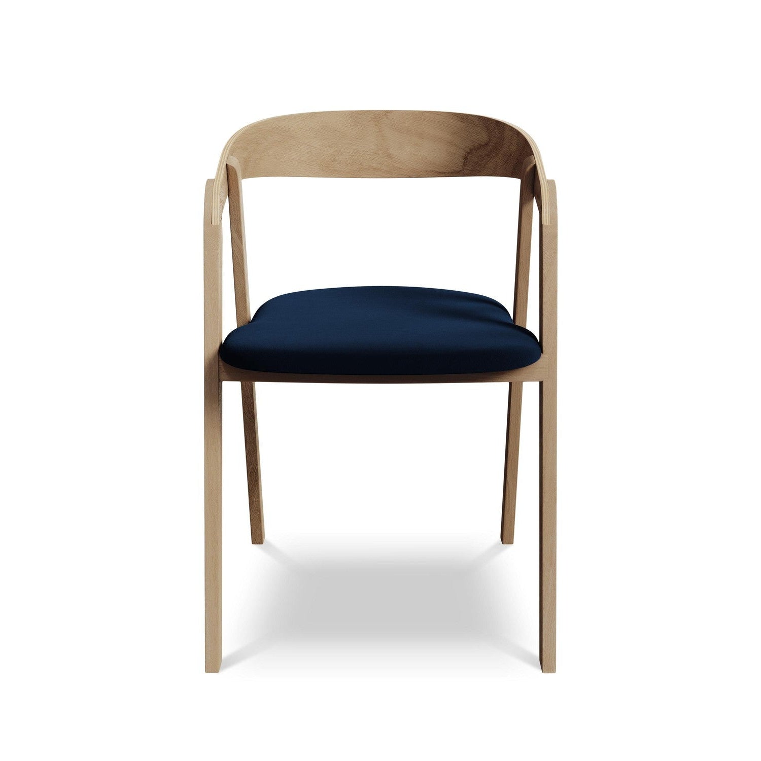 Velvet Chair ERIKA Royal Blue with Beech Base