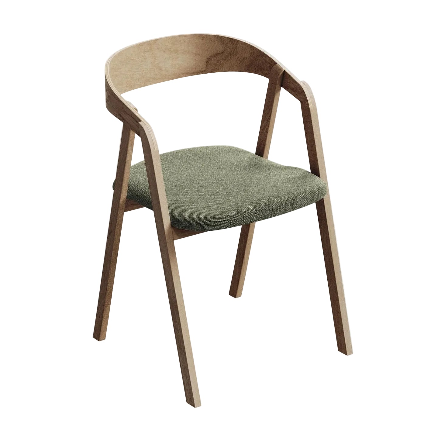 ERIKA chair in olive boucle with a beech base