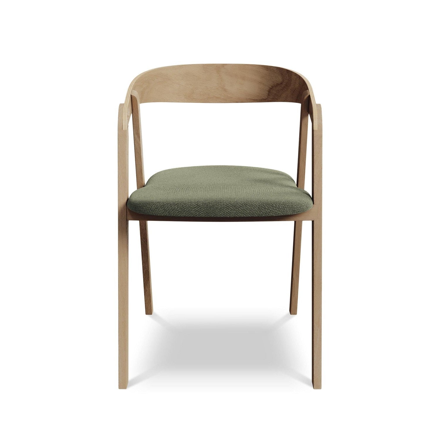 ERIKA chair in olive boucle with a beech base