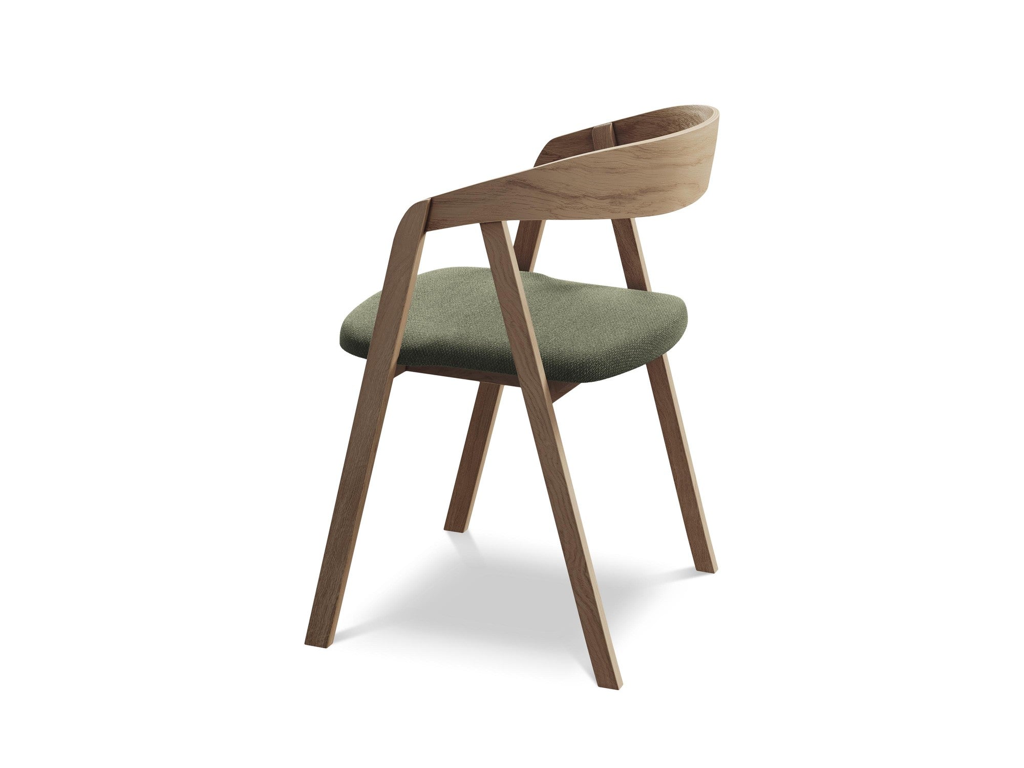 ERIKA chair in olive boucle with a beech base