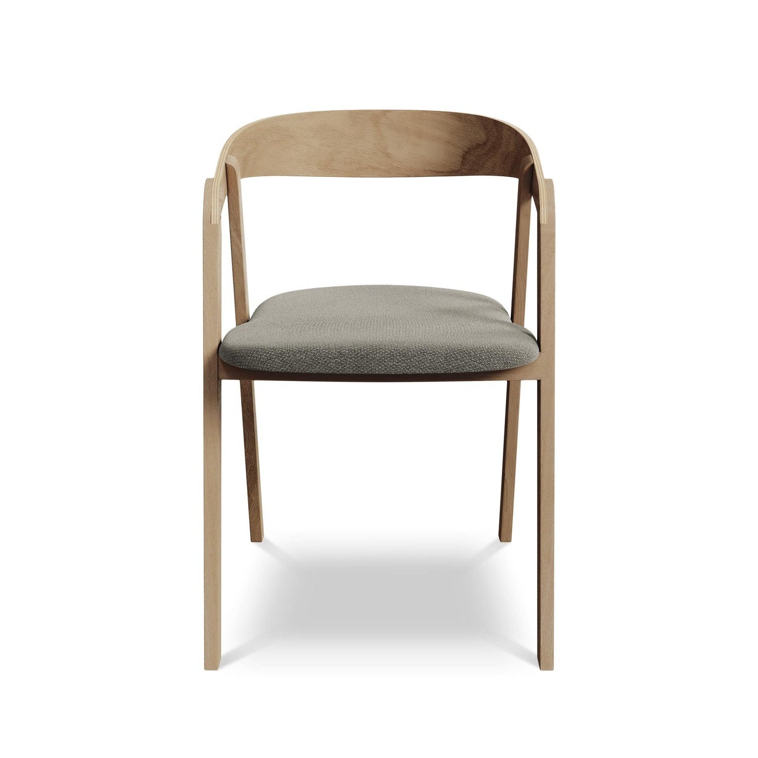 ERIKA chair in gray boucle with a beech wood base