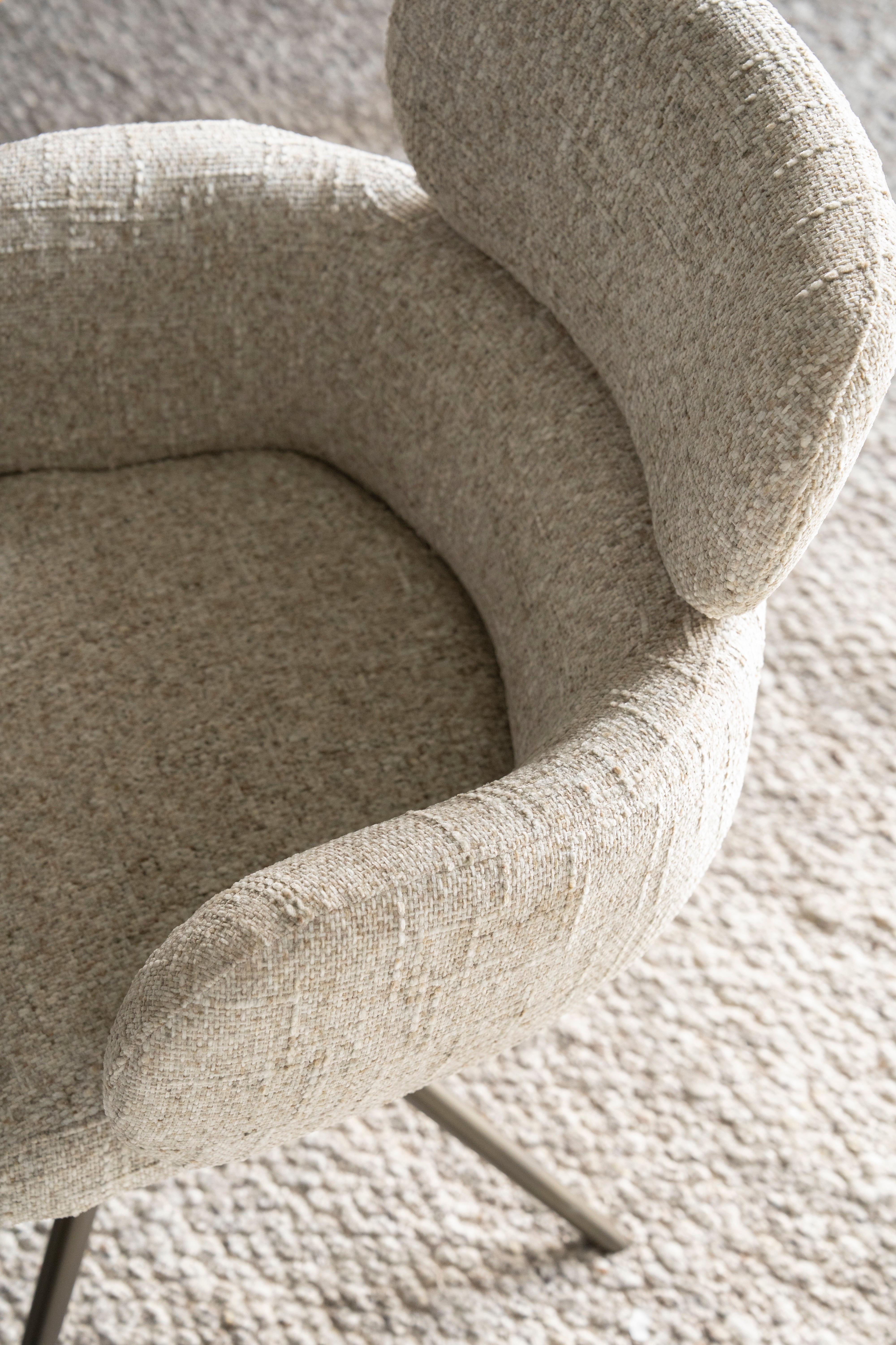 DARCIO swivel chair gray-brown mélange with dark brown base