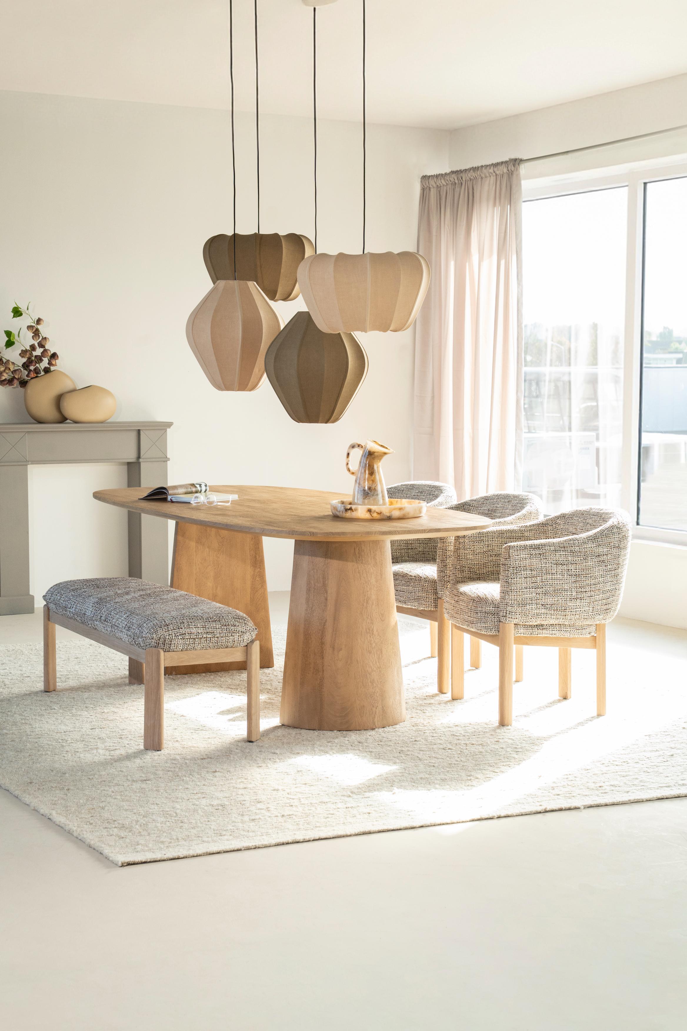 Ovalný stôl LUNE tmavé mango drevo