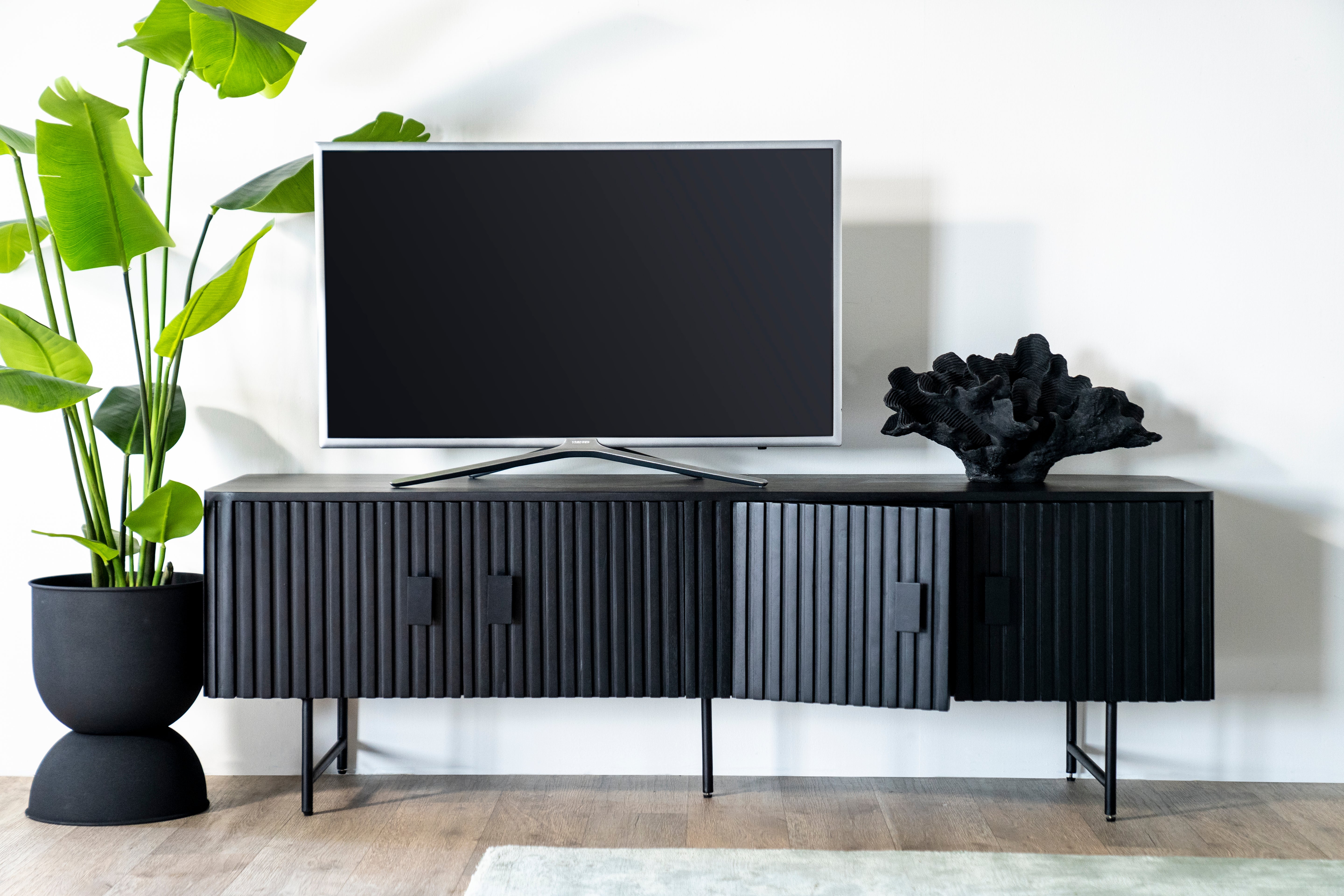 REMI TV cabinet black mango wood