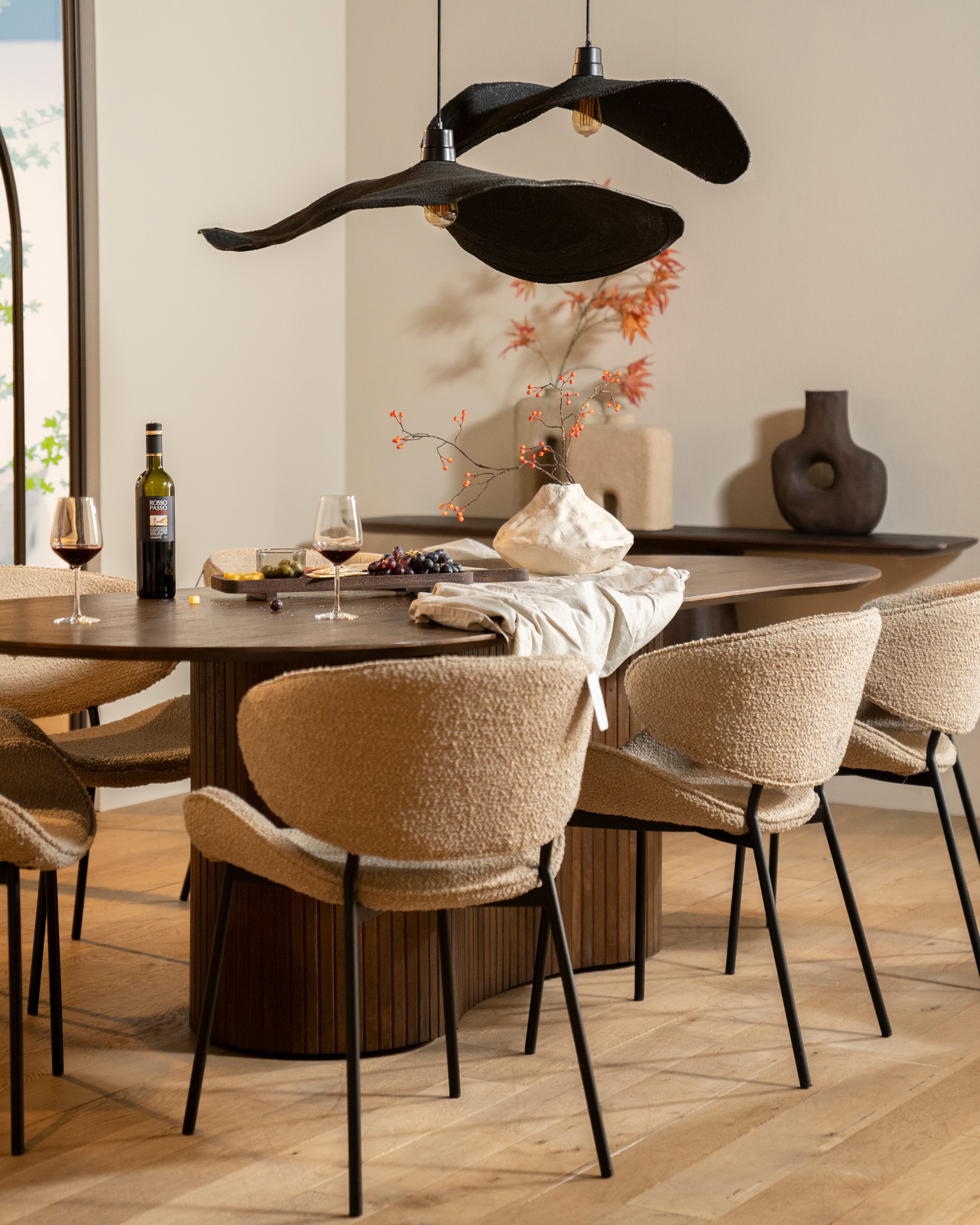 Oval Table JORDY Dark Brown Mango Wood
