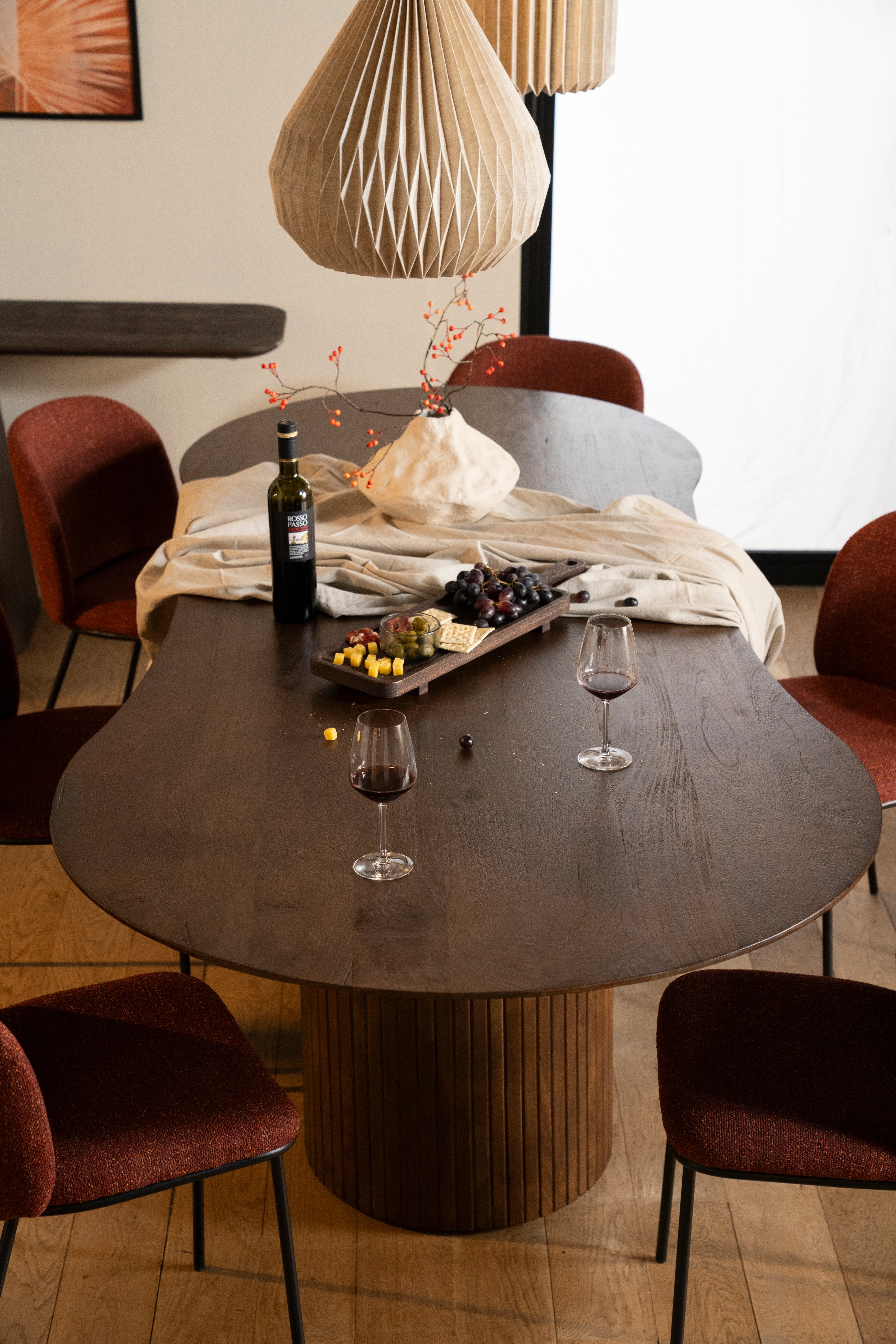 Oval Table JORDY Dark Brown Mango Wood