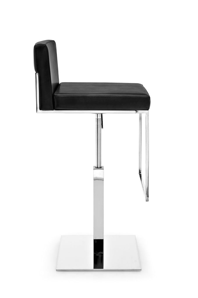 Bar stool EVEN PLUS with black seat and chrome base