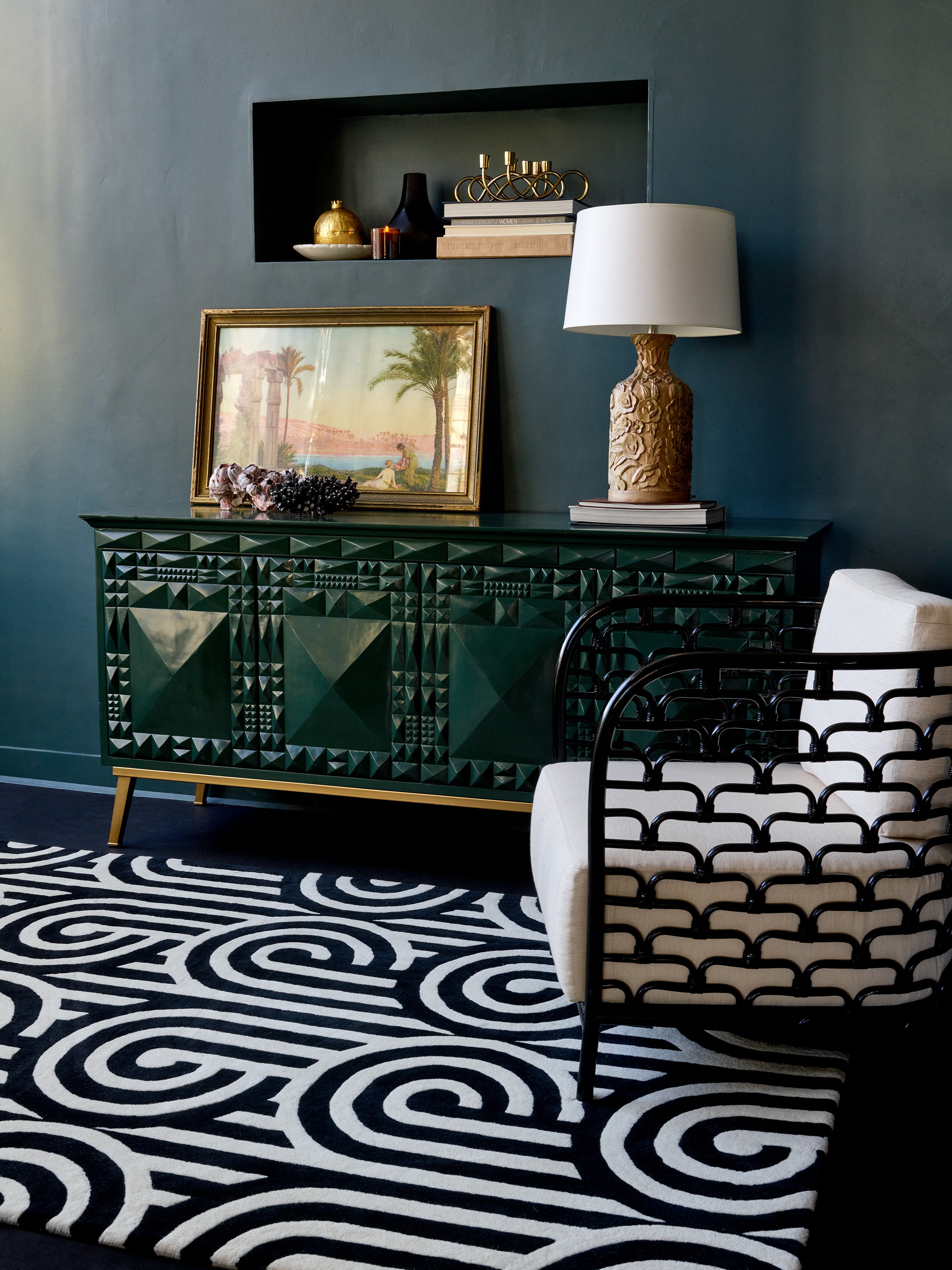 Koberec TURNABOUTS čierny s krémovým