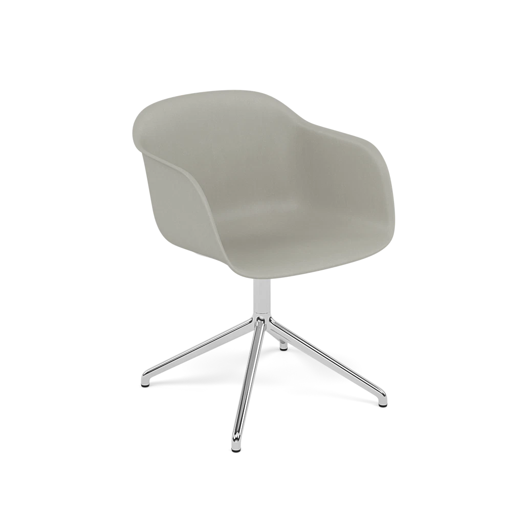 FIBER Gray Swivel Chair with Armrests