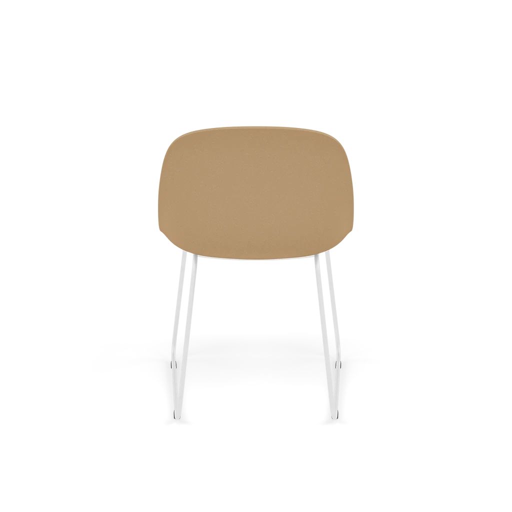 FIBER Chair in Ochre with a Steel Sled Base