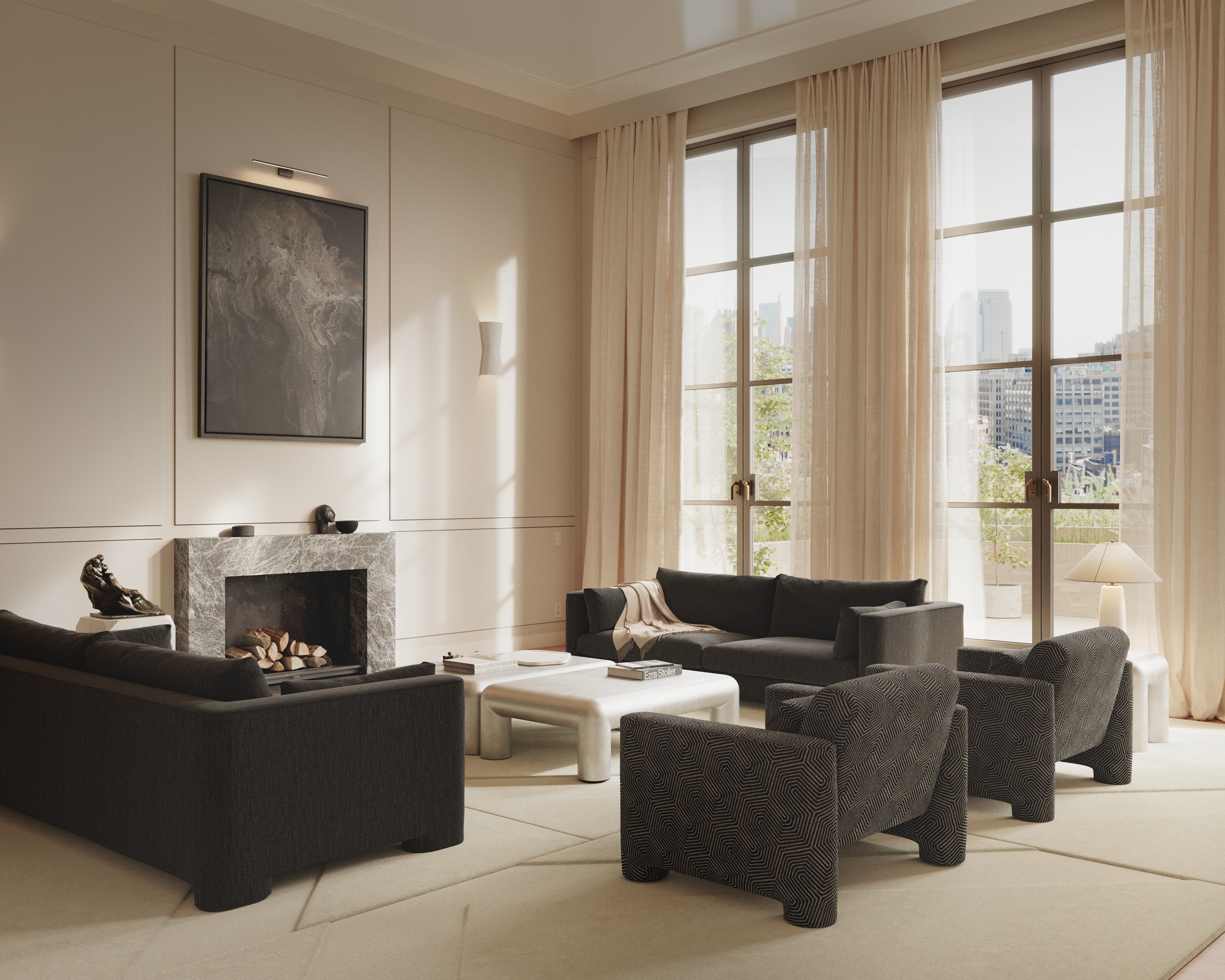 BATON beige table lamp