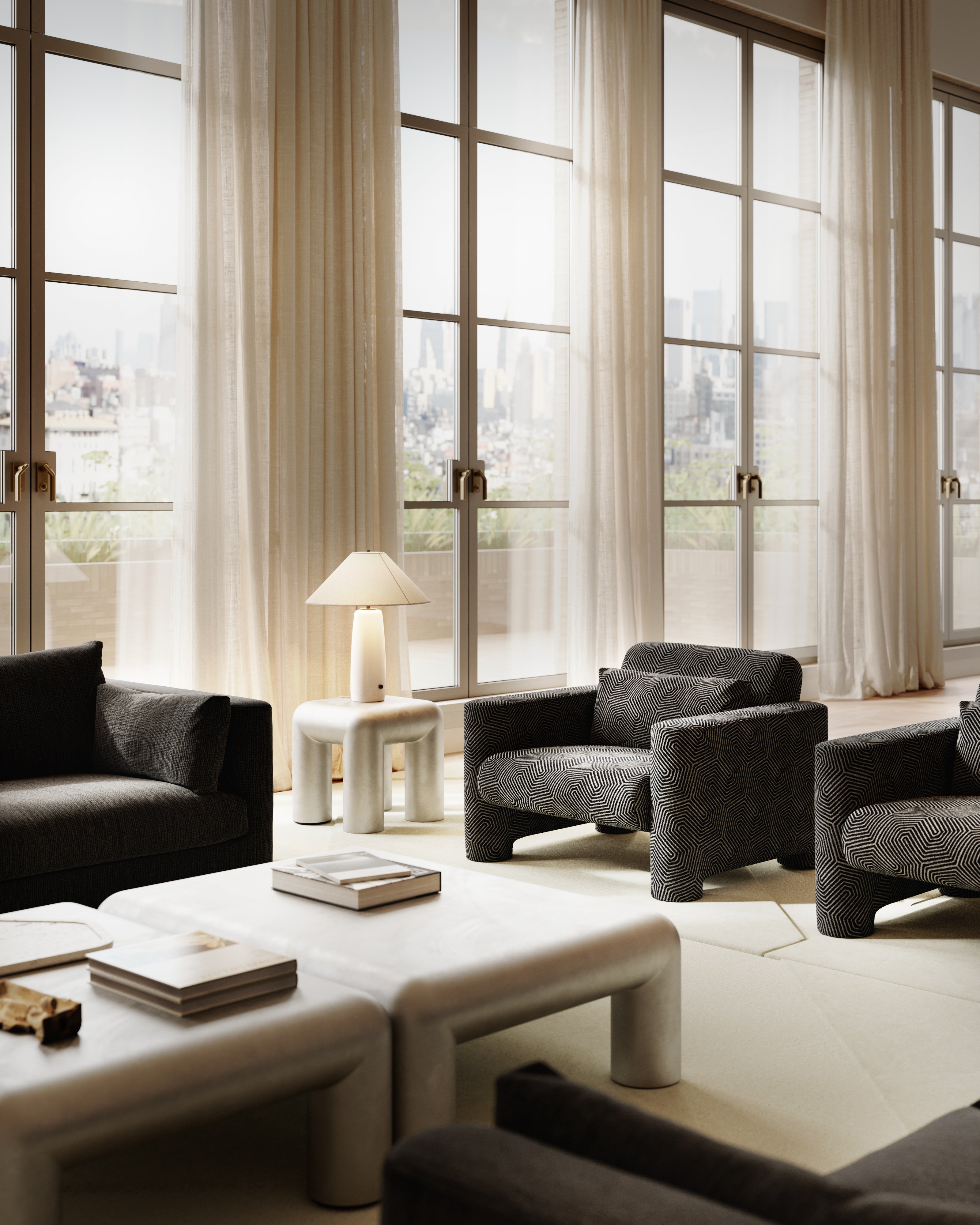 BATON beige table lamp