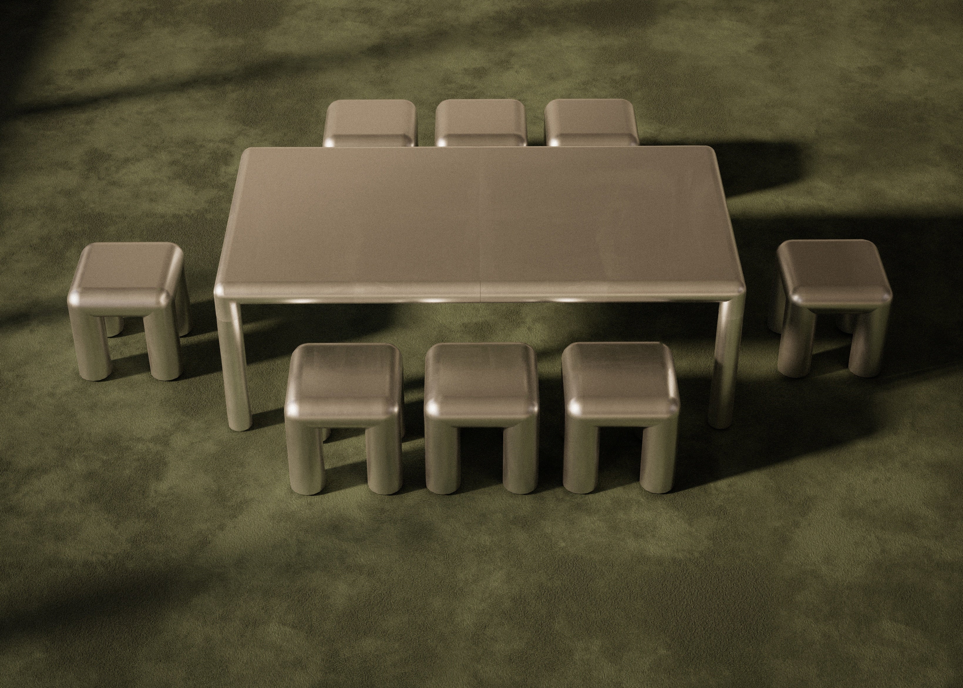 Bočný stolík CUBIO hliník