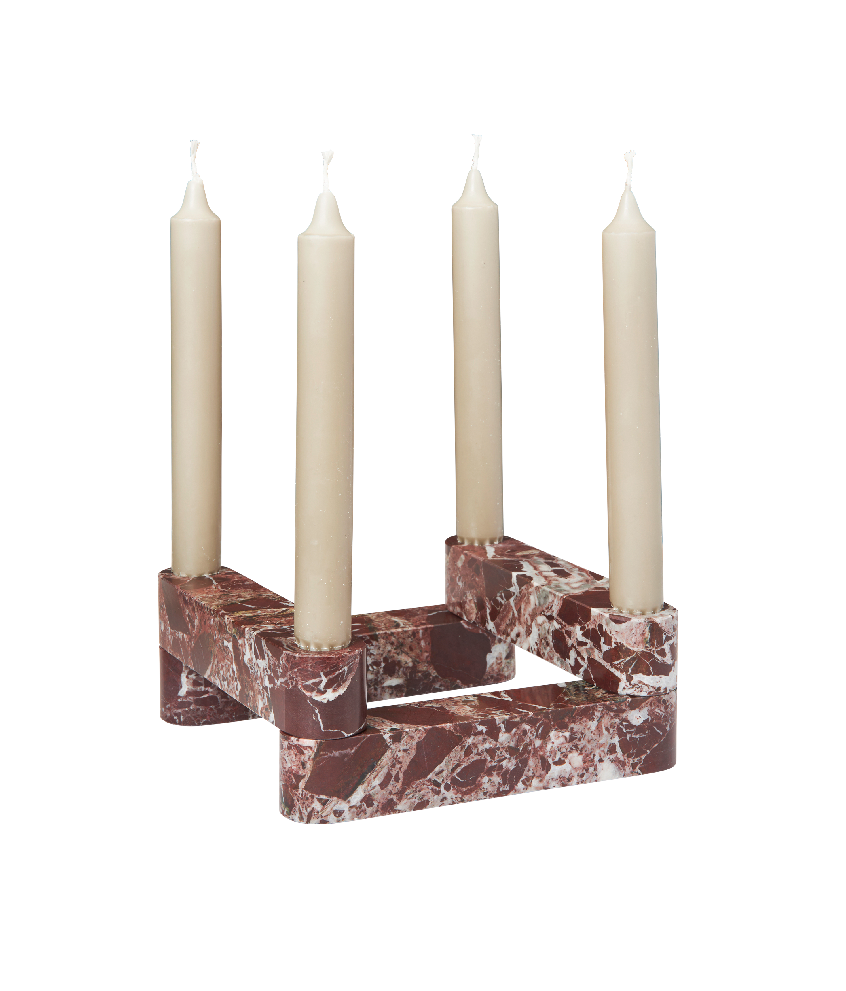 Modulový svietnik NEWEL hnedý mramor