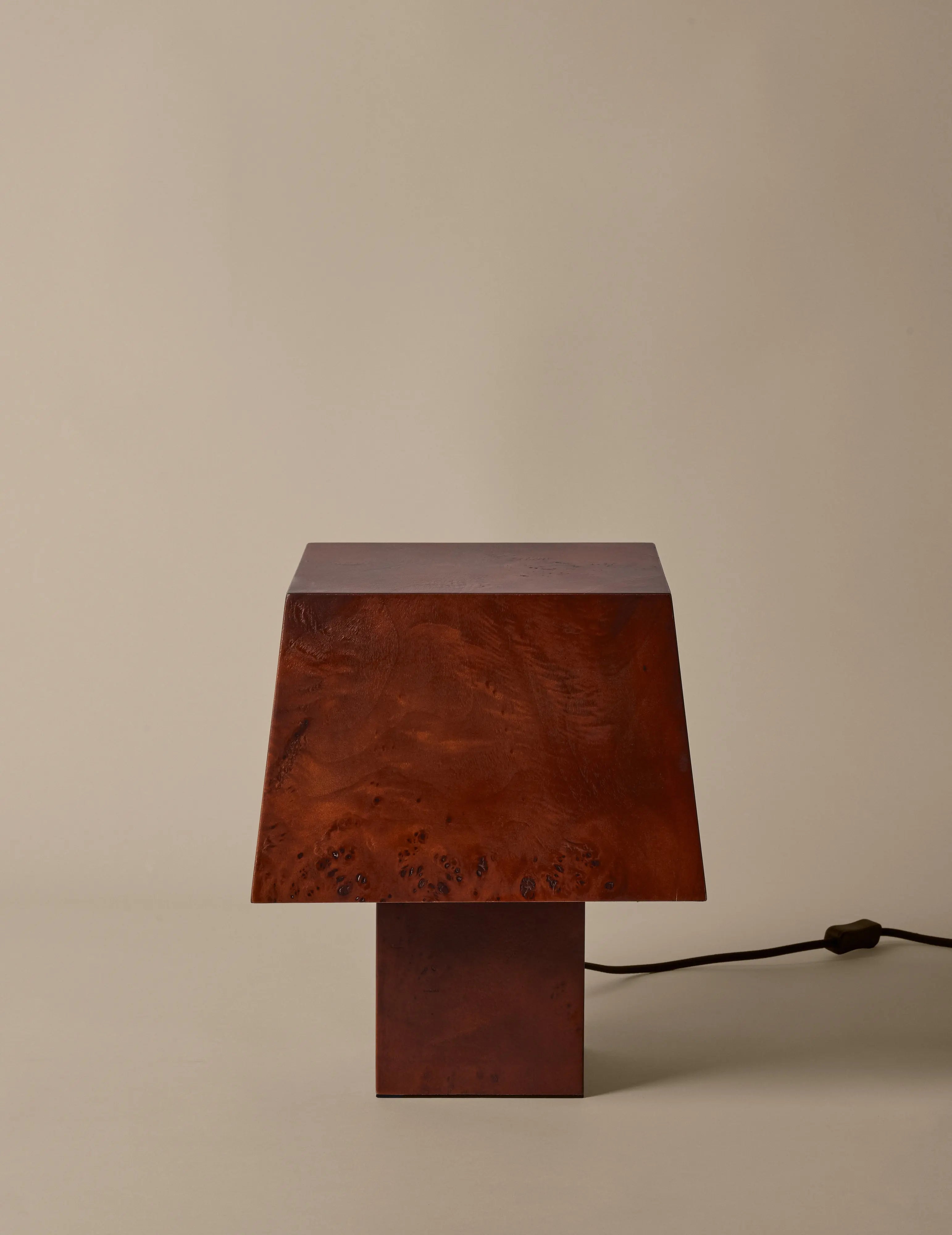 Stolná lampa BURL tmavohnedá dyha