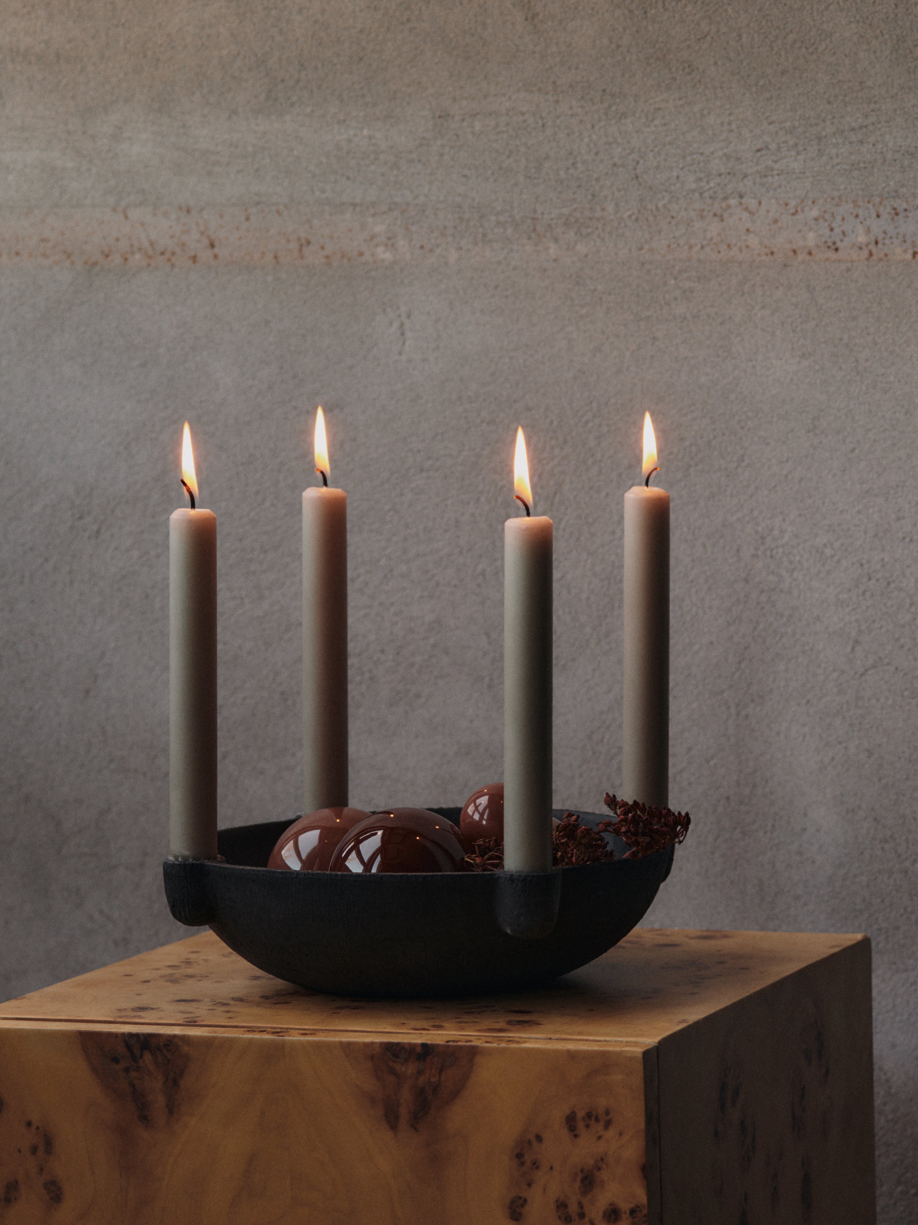 BOWL Candle Holder Black Ceramic