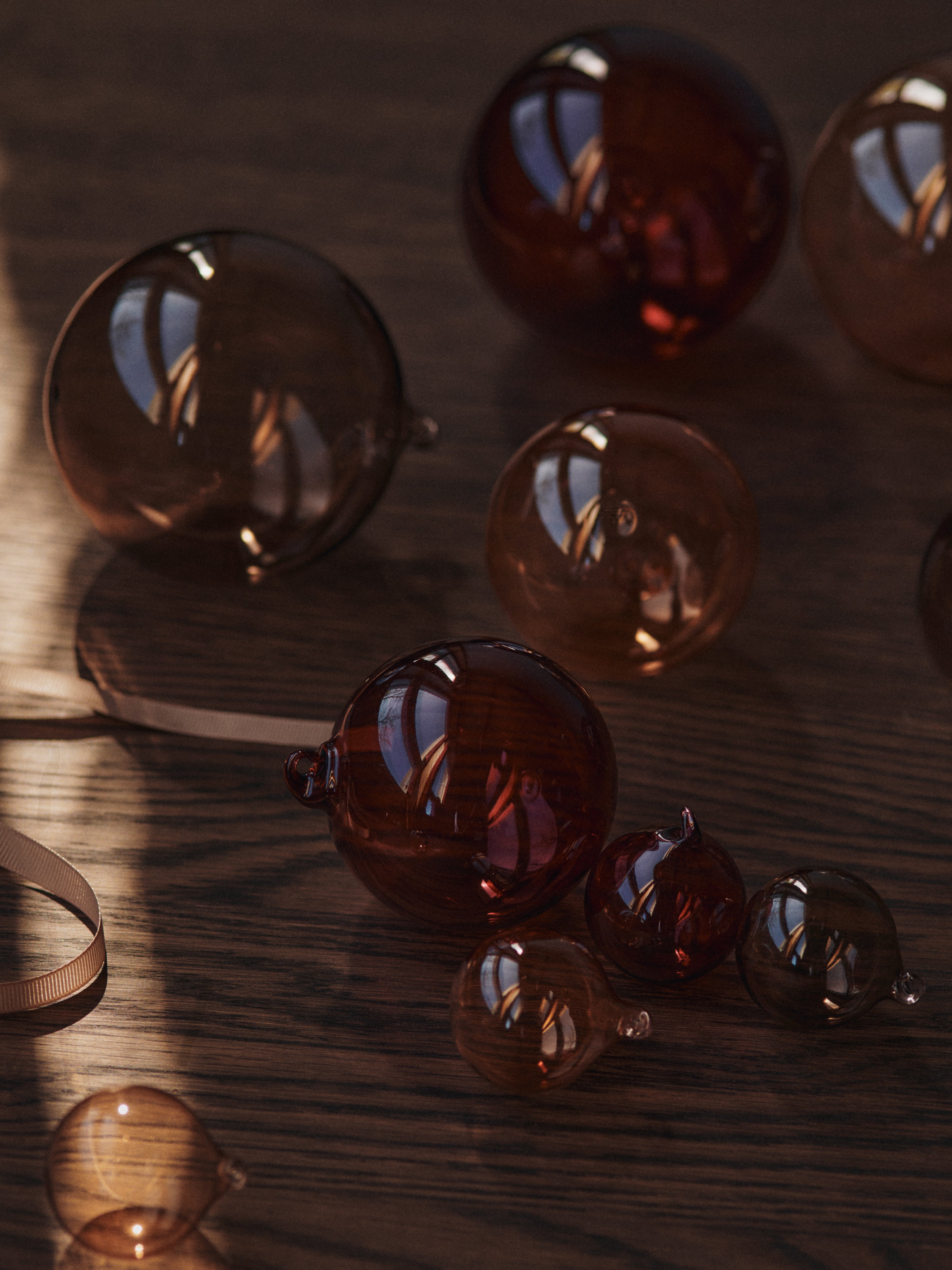 Translucent Glass Christmas Ornament Set