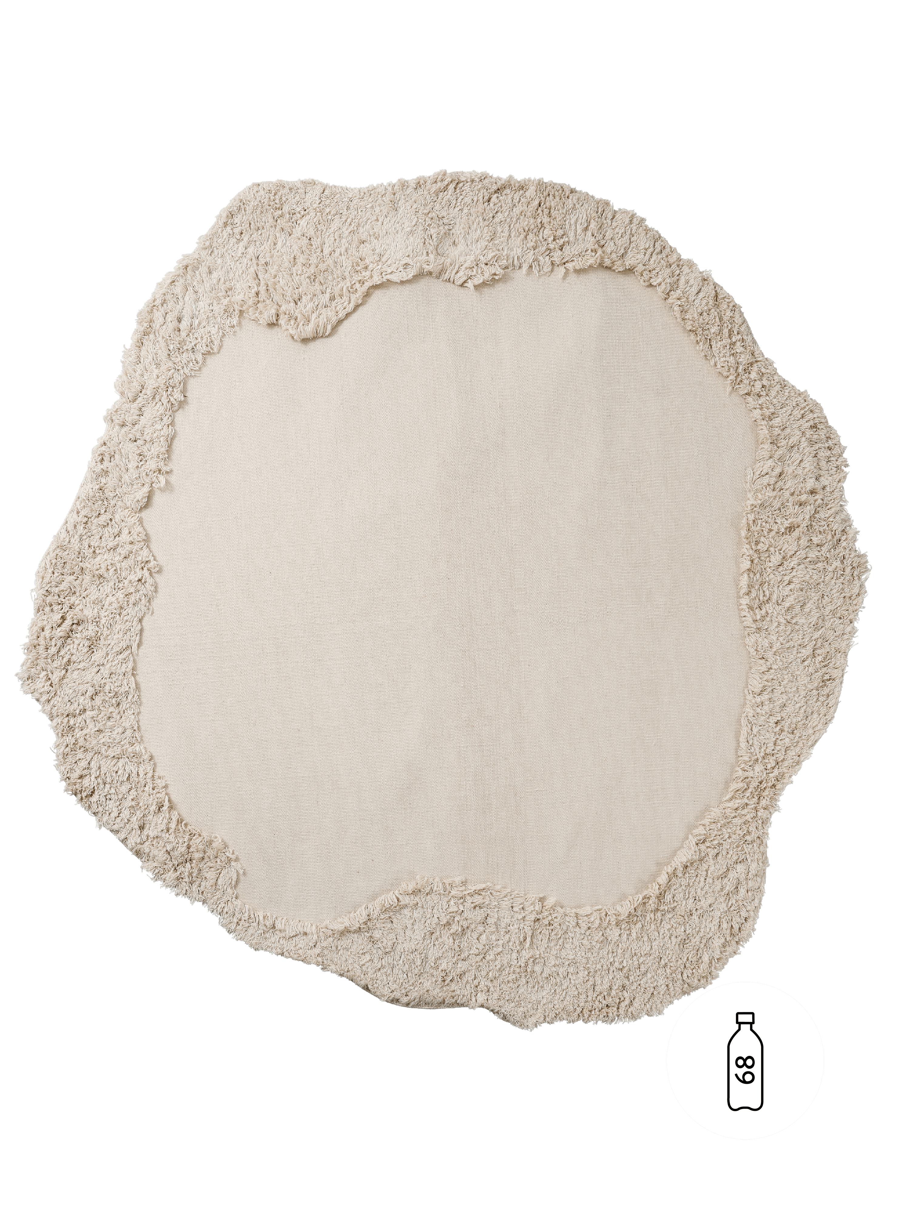 Oval outdoor rug NORTE broken white with long pile