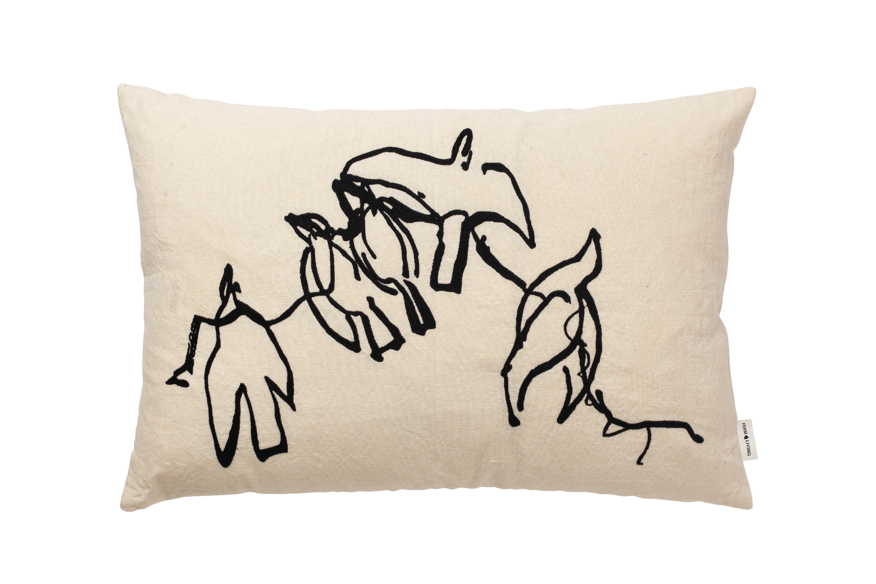 VUELO decorative pillow beige with black