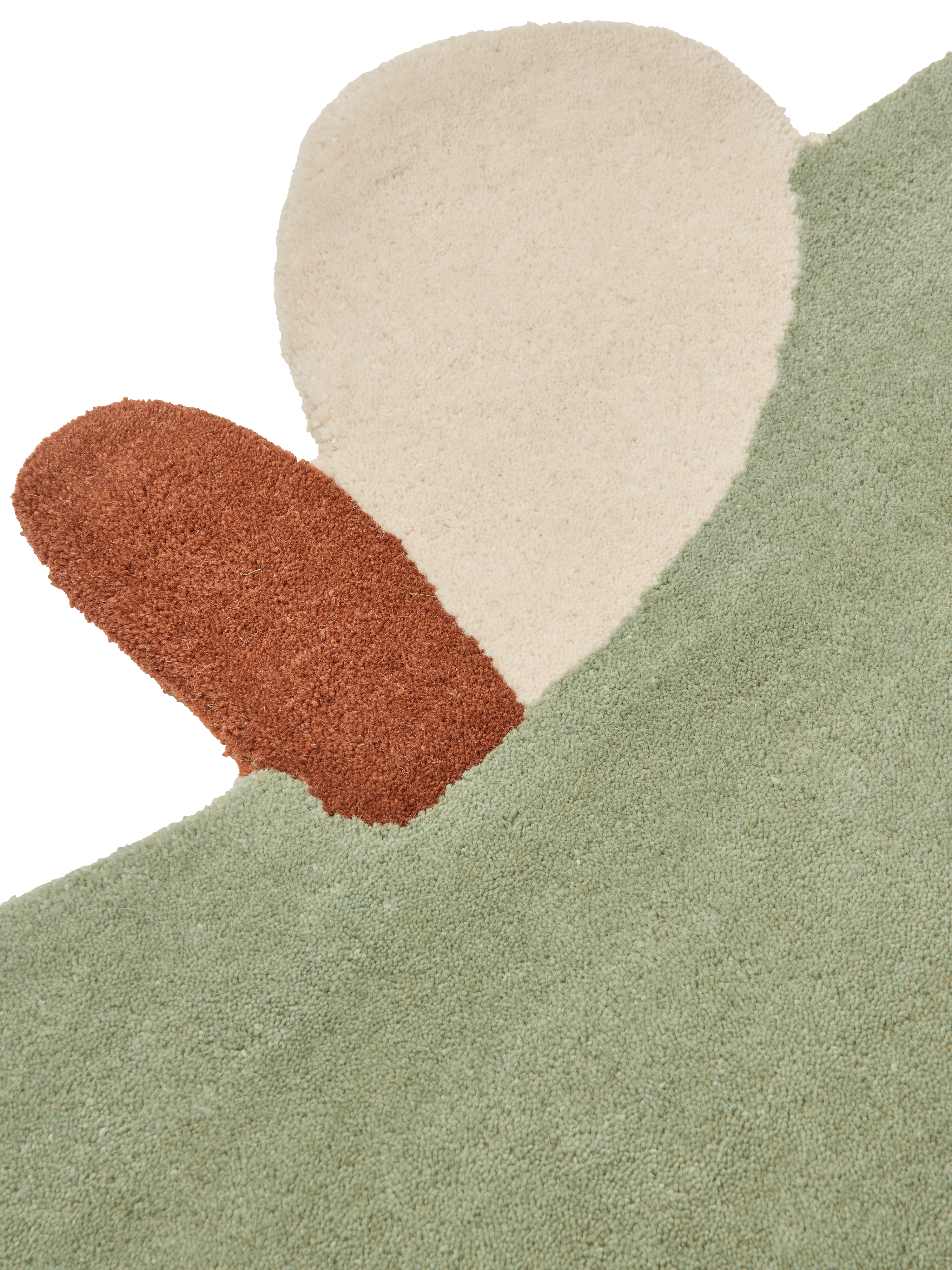 Detský koberec APPLE zelený s tehlovou a béžovou