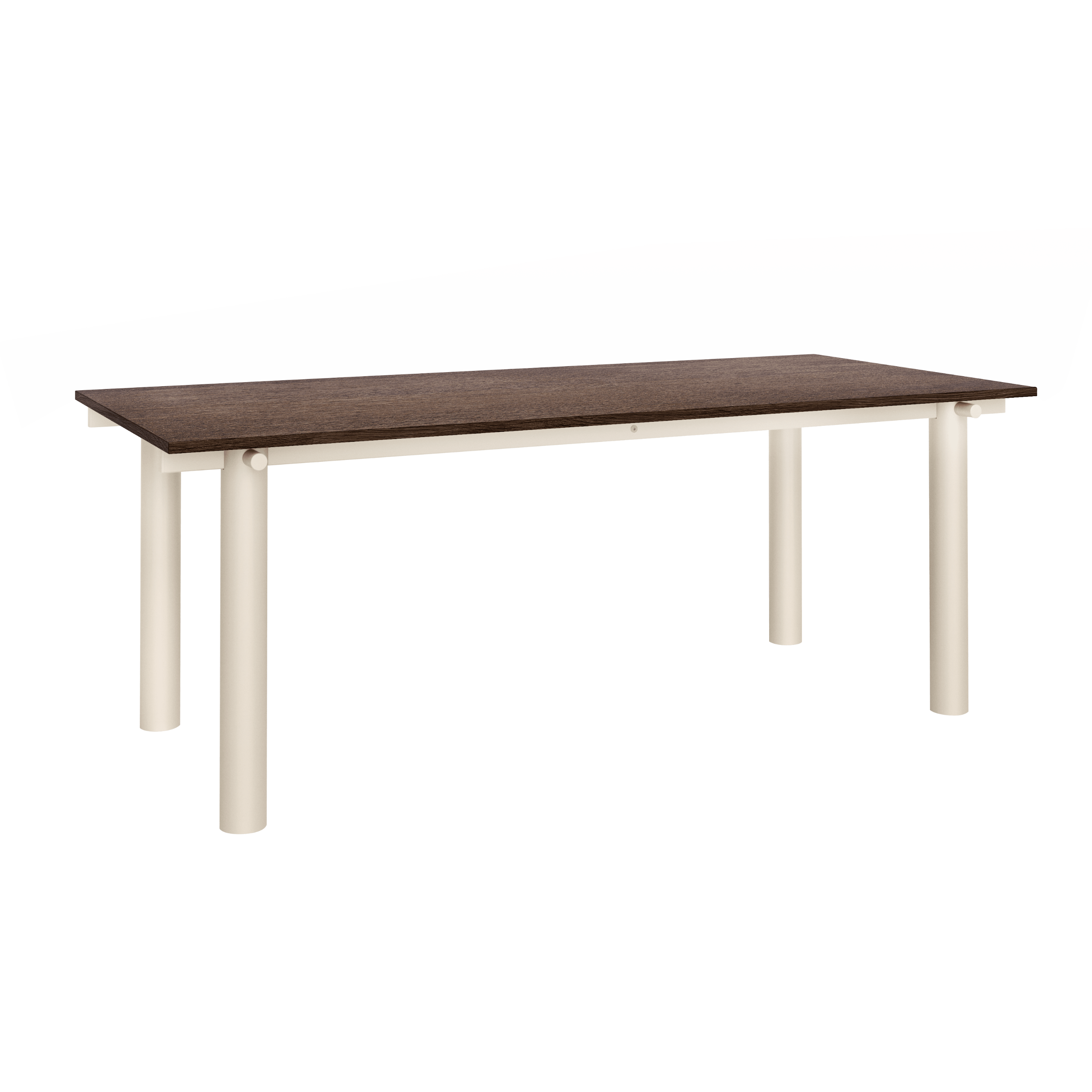 Stôl ATURA tmavý dubový vrch s béžovým podstavcom