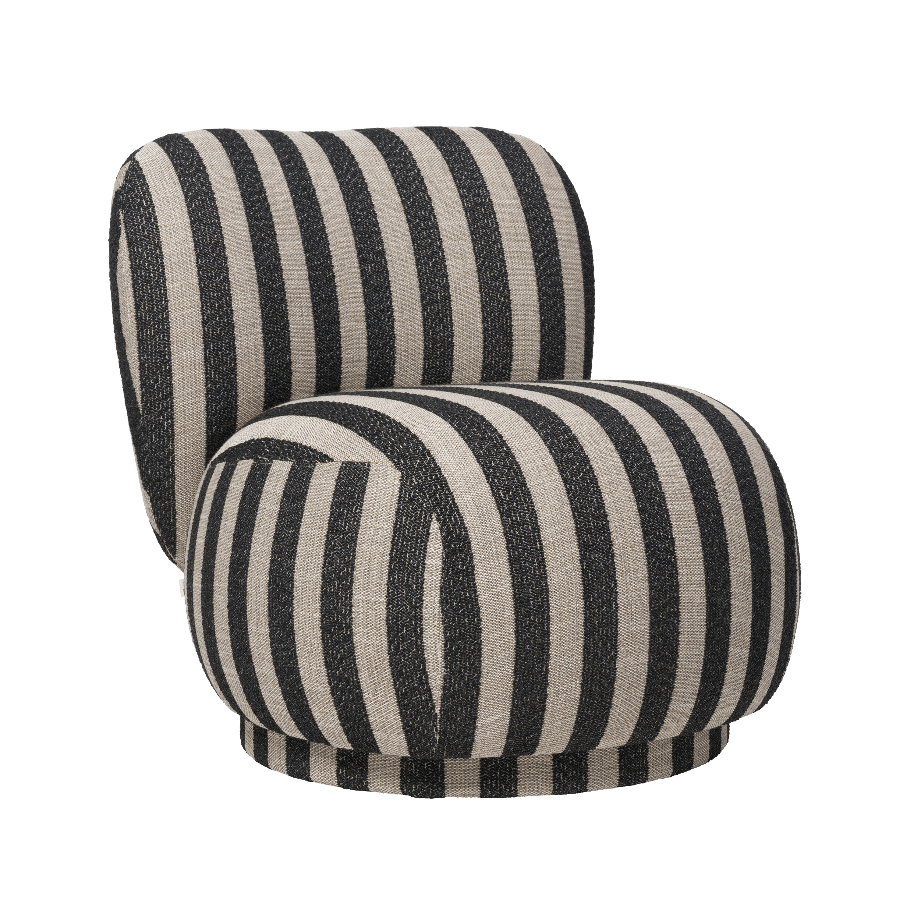 RICO PICCOLO LOUNGE Swivel Armchair Louisiana Black with Sand