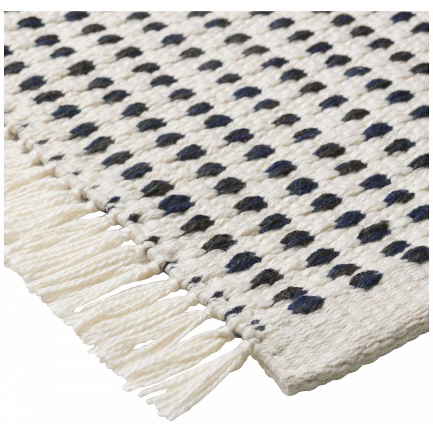 WAY rug in broken white with blue dots