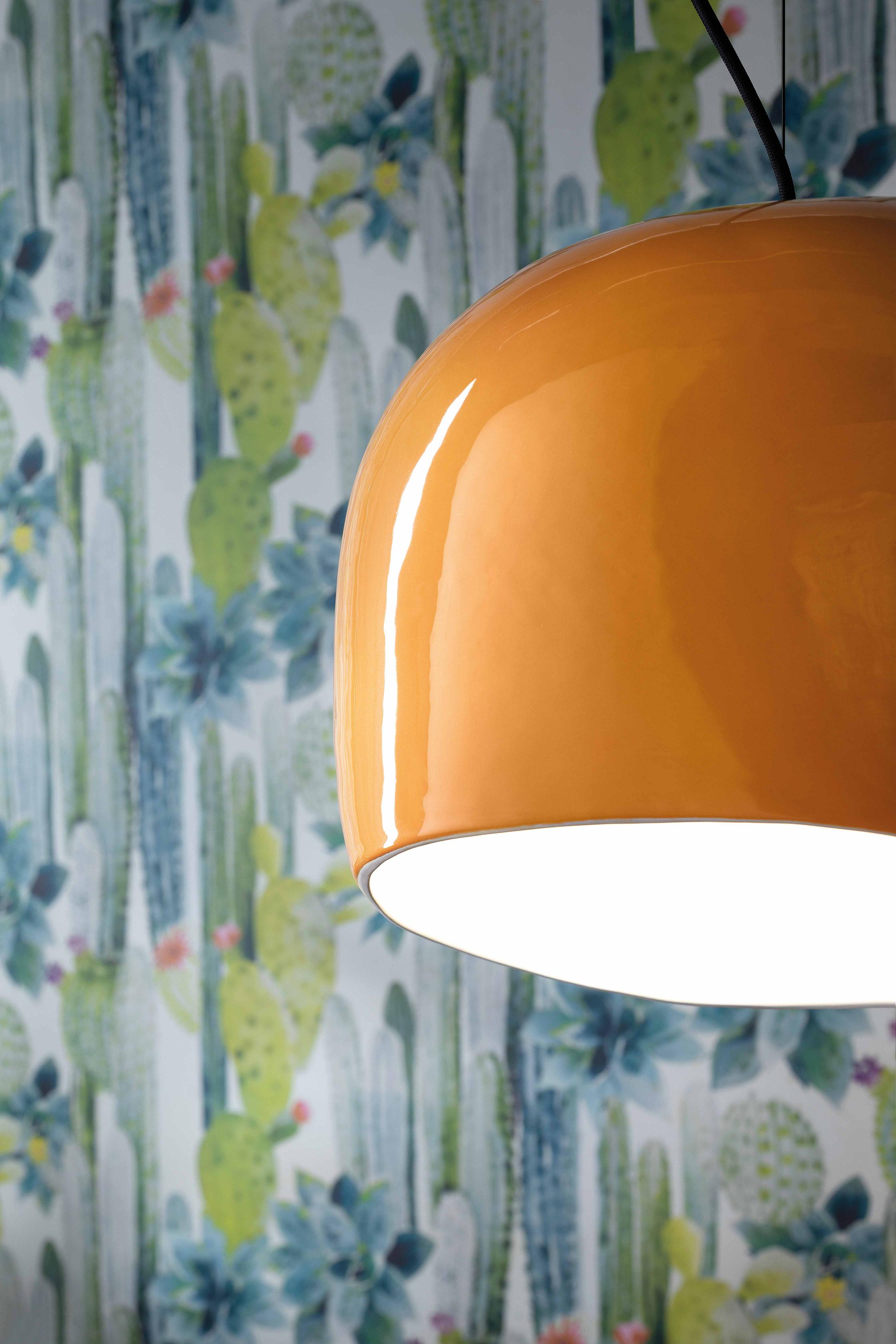 AYRTON yellow ceramic pendant lamp