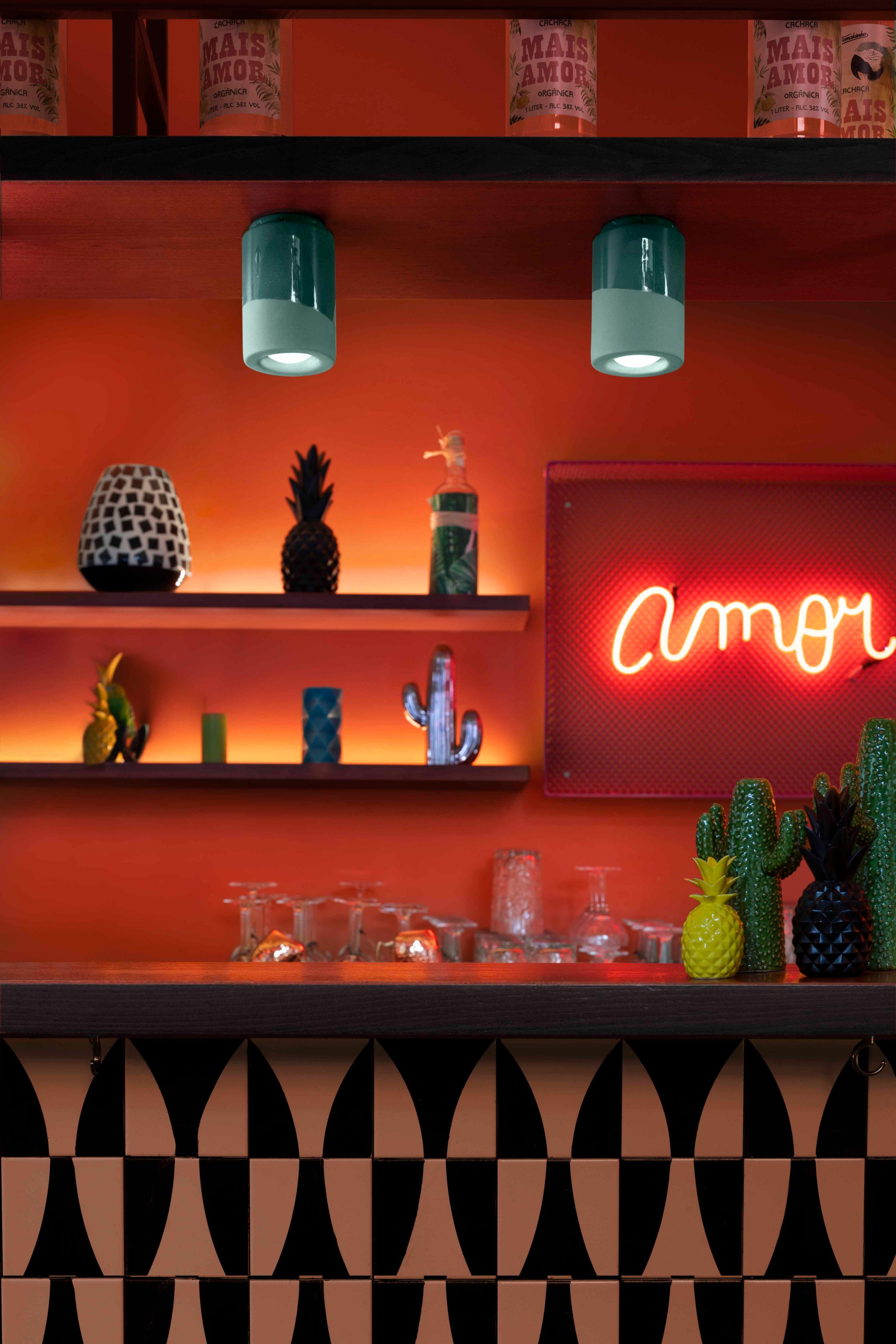 Ceramic spot lamp PI orange