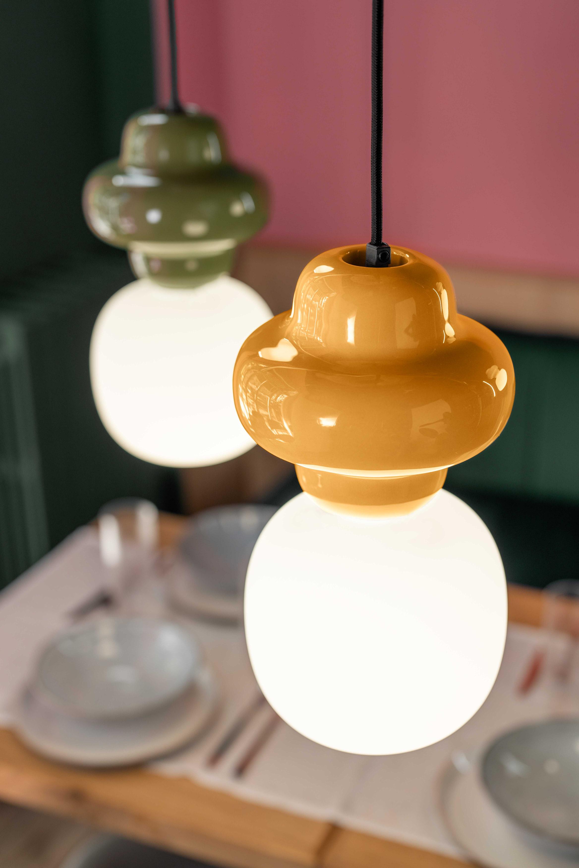 COPACABANA ceramic pendant lamp in sage