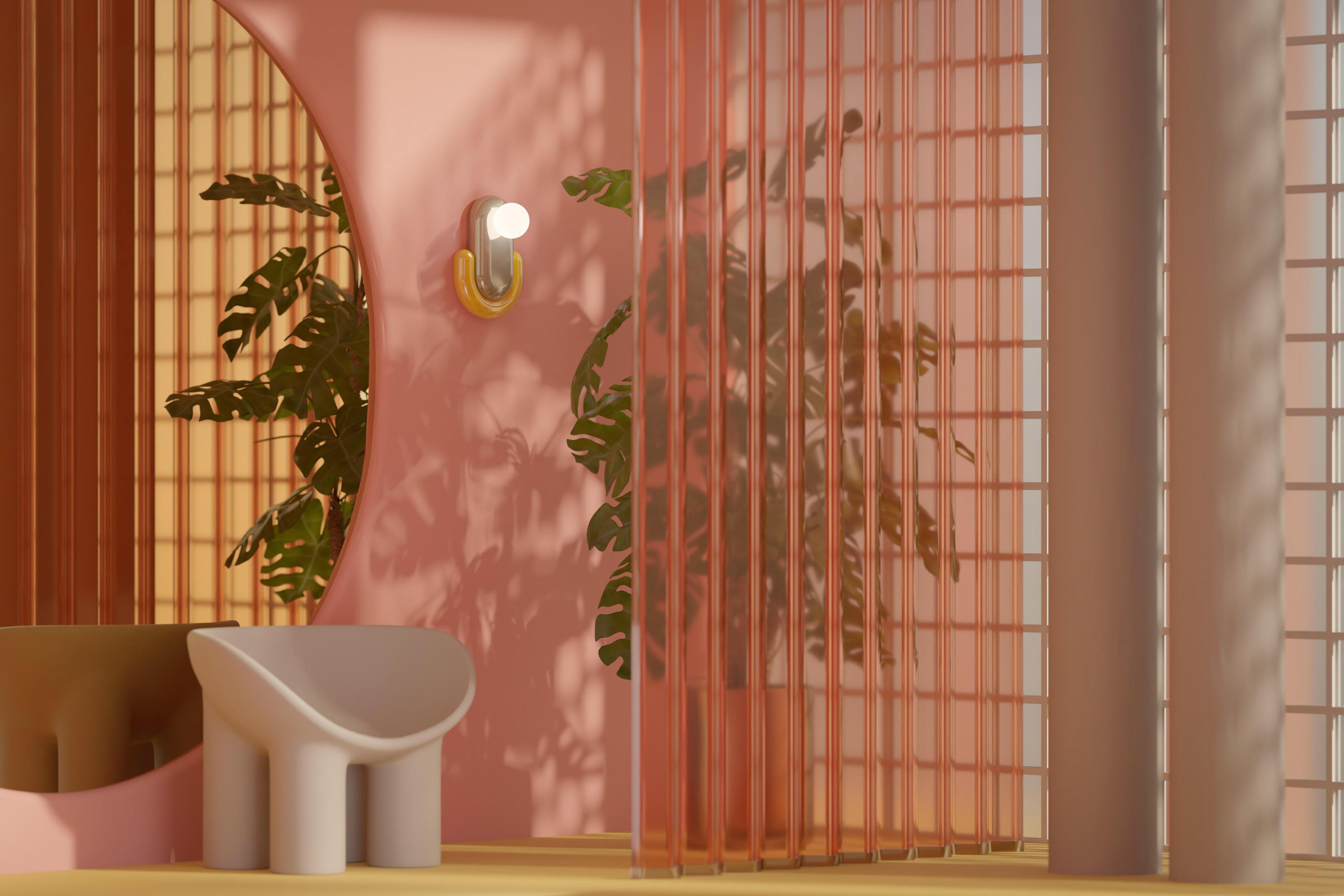 ECLAIR ceramic wall lamp in orange with blue