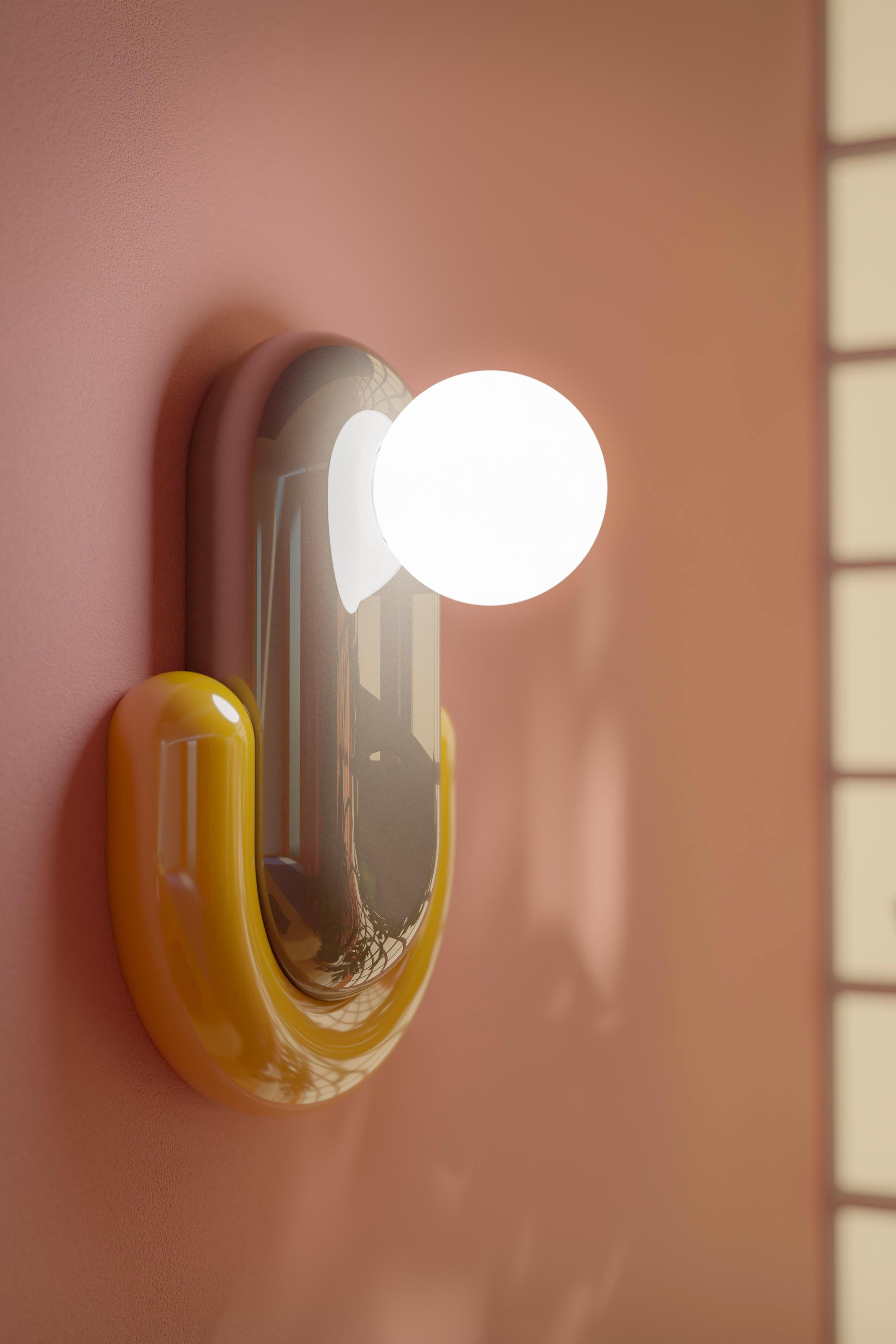 ECLAIR ceramic wall lamp in orange with blue