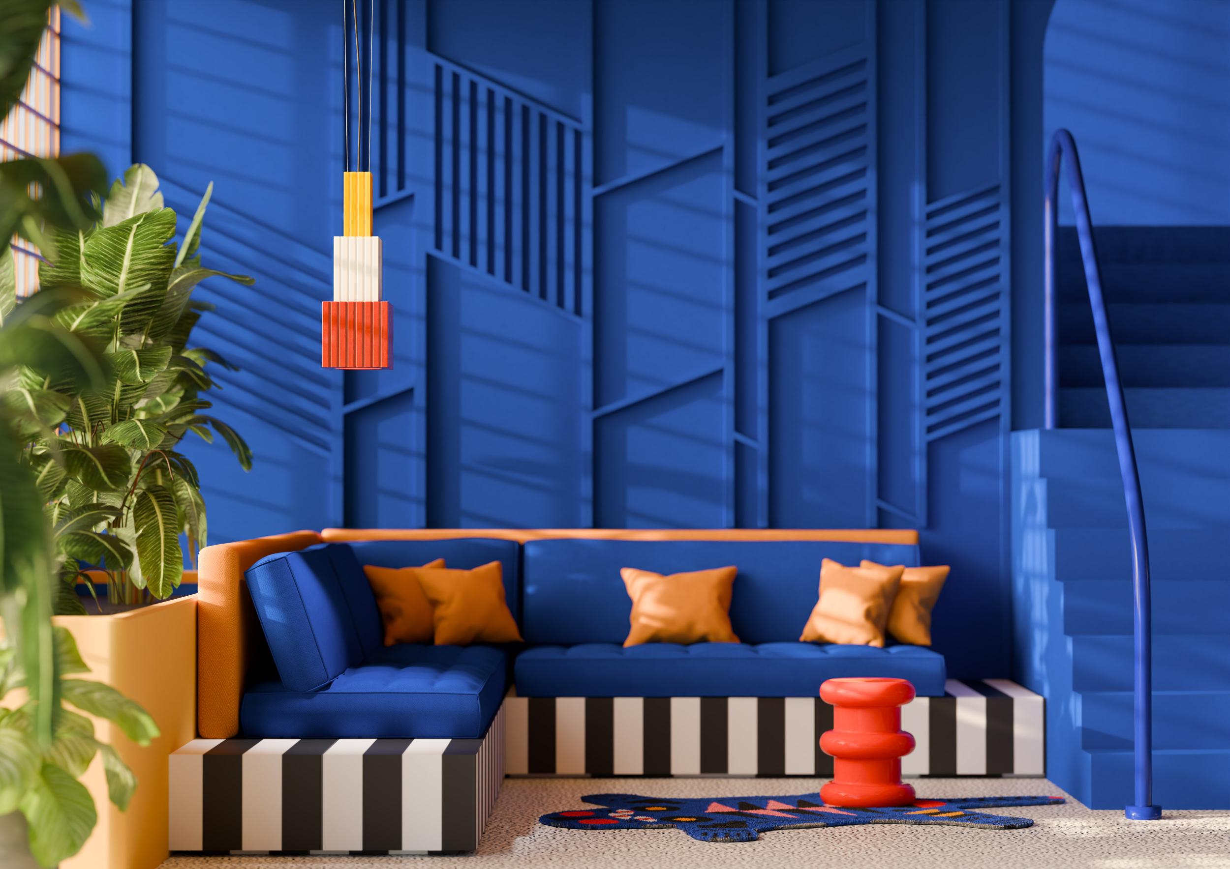 Závesná keramická lampa METRA béžová so šalviovou zelenou a krémovou