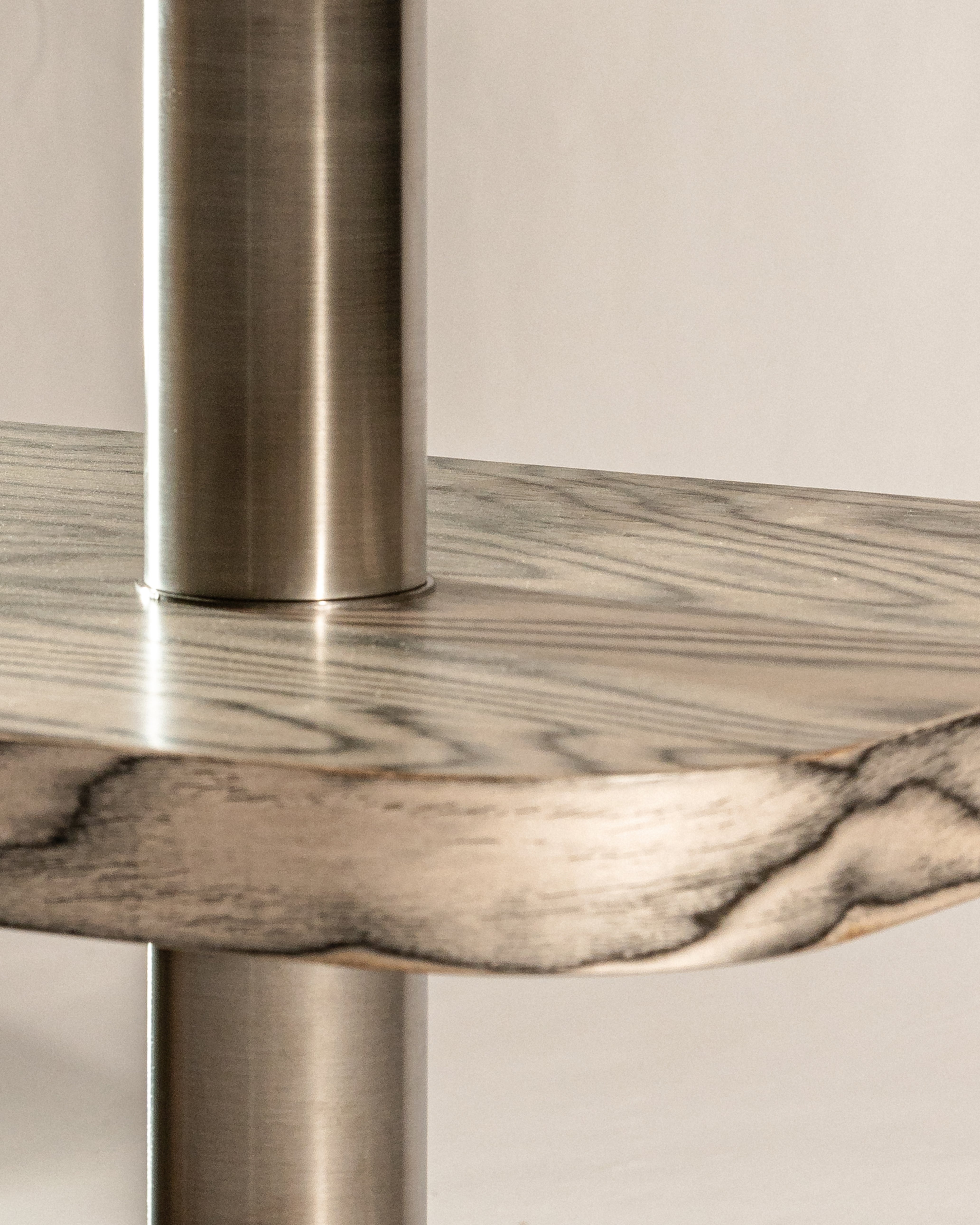 MOD shelf in veneer Sottsass with steel elements