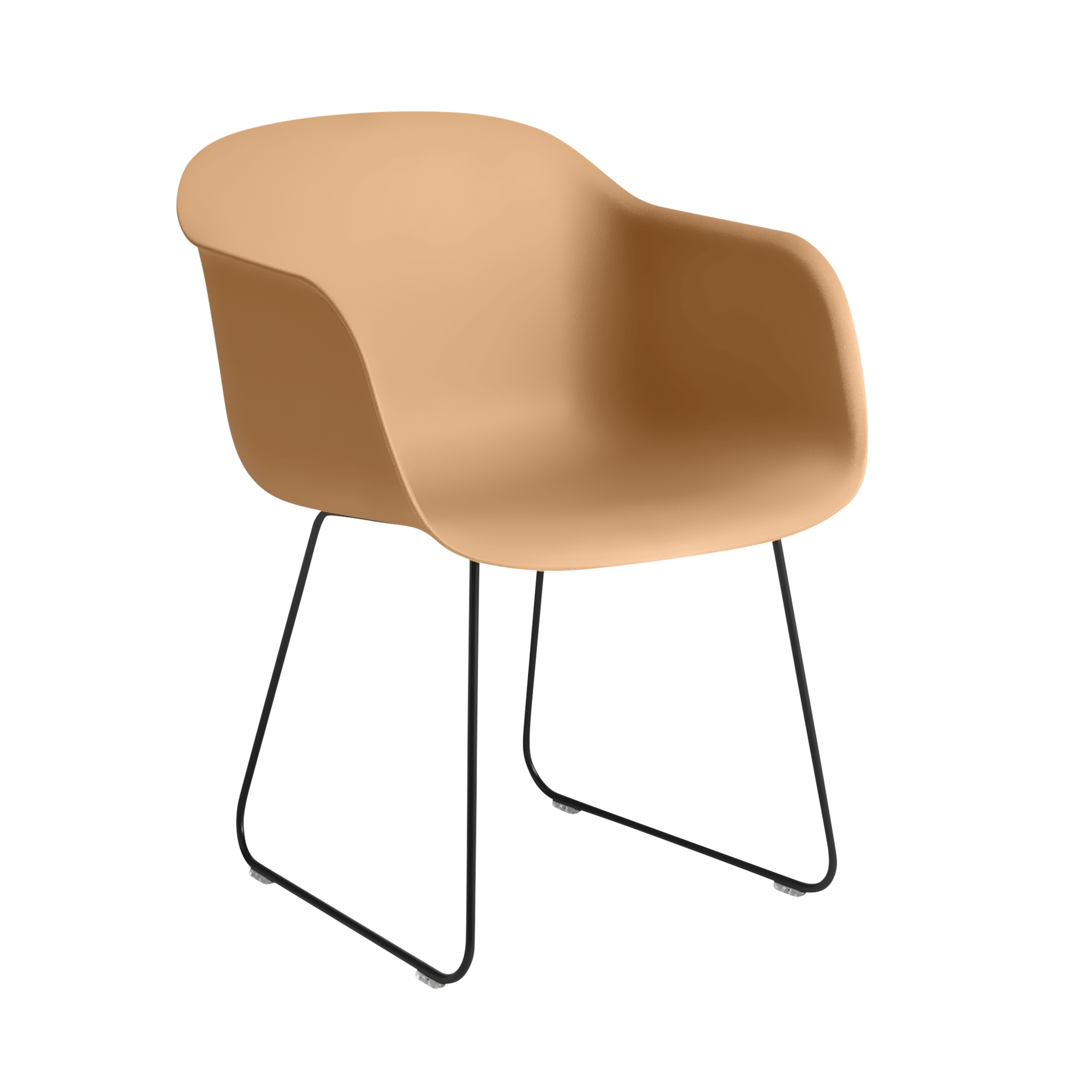 FIBER Armchair in Orchid with Steel Rocking Base