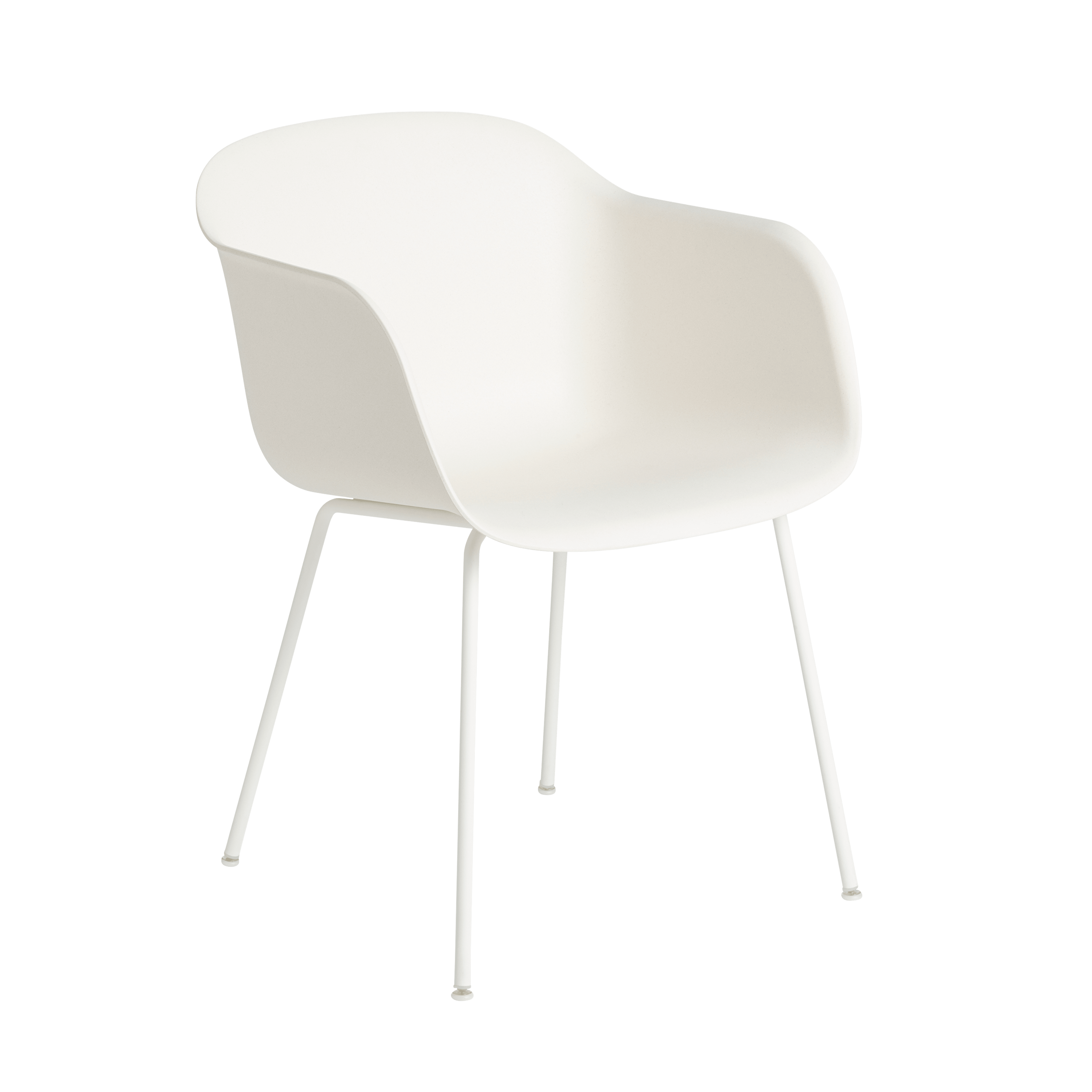 FIBER Armchair in White with Steel Base